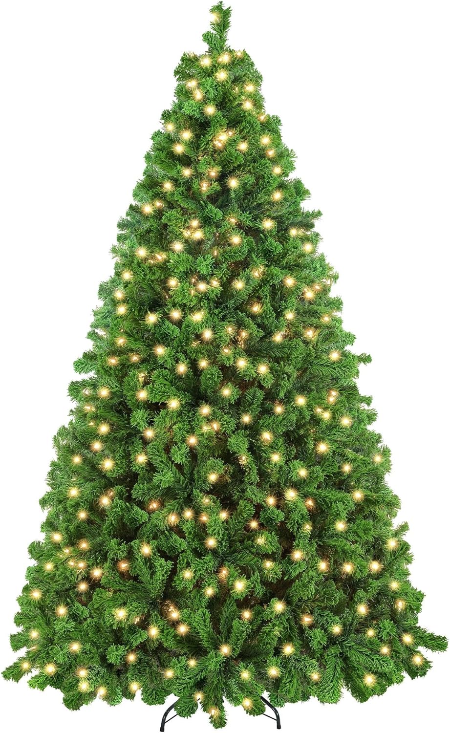 6ft Snow Flocked Pre-lit Christmas Tree with 250 Warm White Lights, 820 Lush Branch Tips & Quick-Assembly Hinged Design, Full Artificial Xmas Tree for Winter Holiday Décor, Green & White