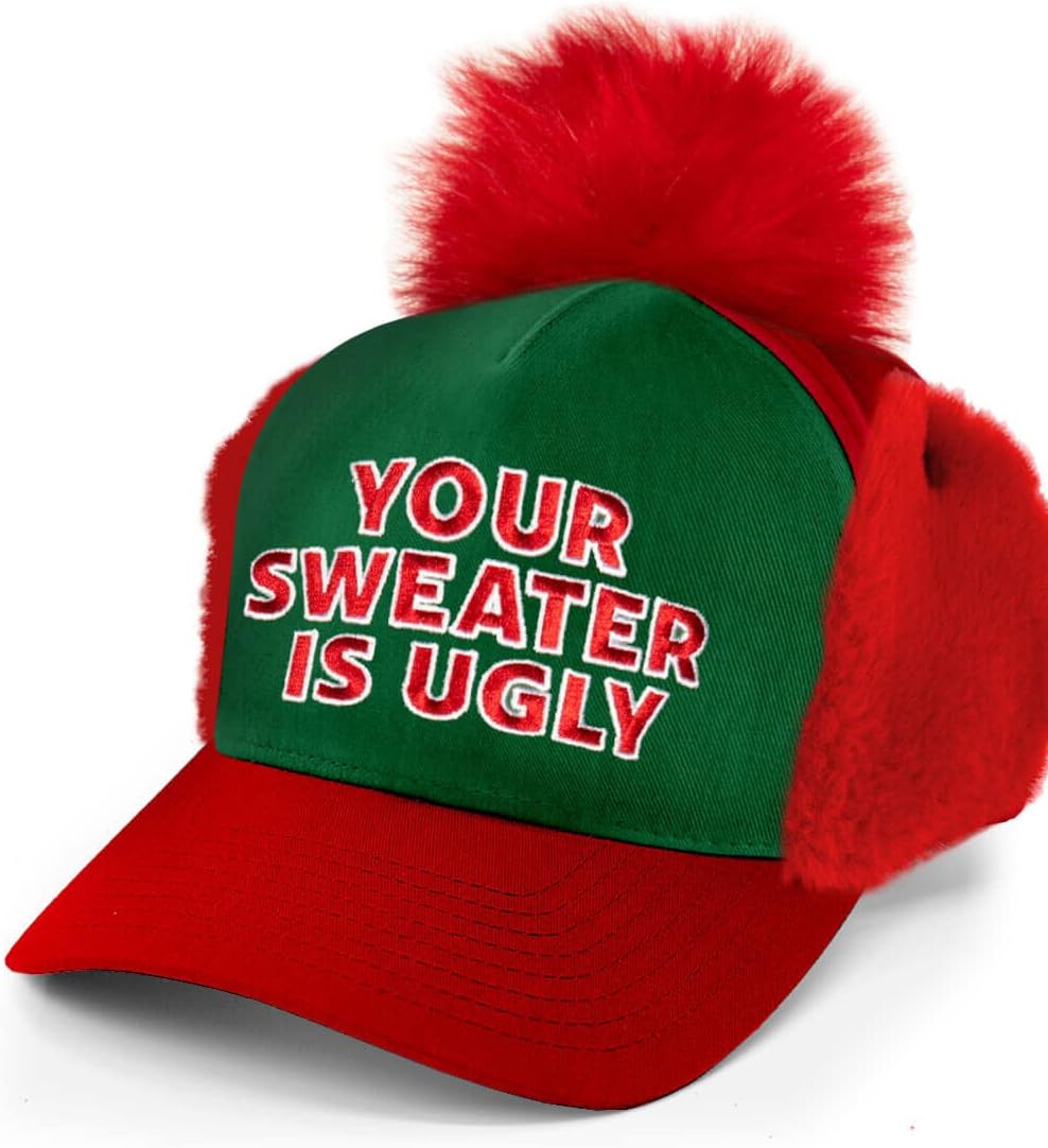 Christmas Hats for Men and Women - Funny Unisex Holiday Cap - One Size Fits Most