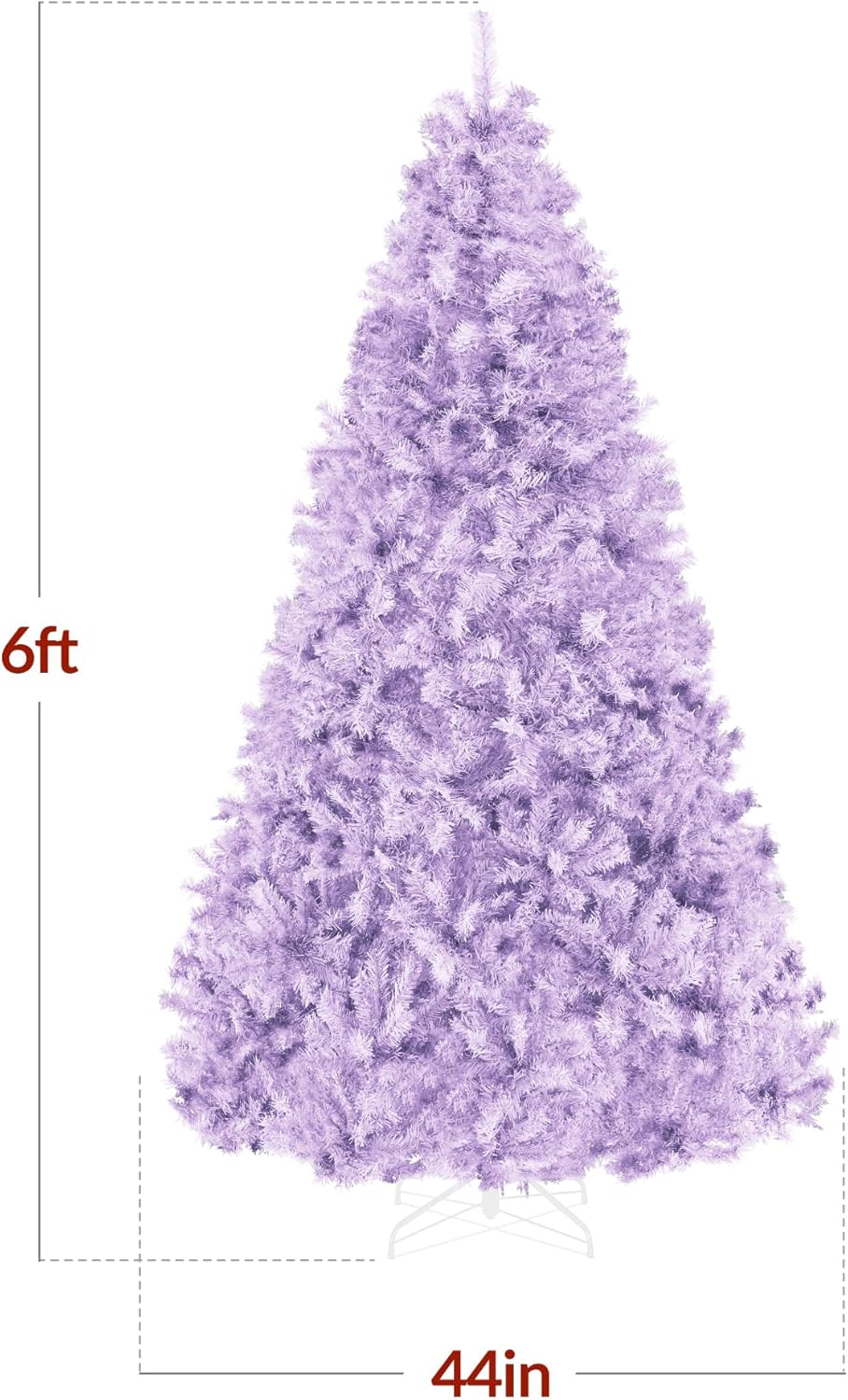 Best Choice Products Artificial Christmas Tree, 6ft Premium Unlit Hinged Design, Dense Branches Realistic Holiday Décor​ w/Easy Assembly, Base