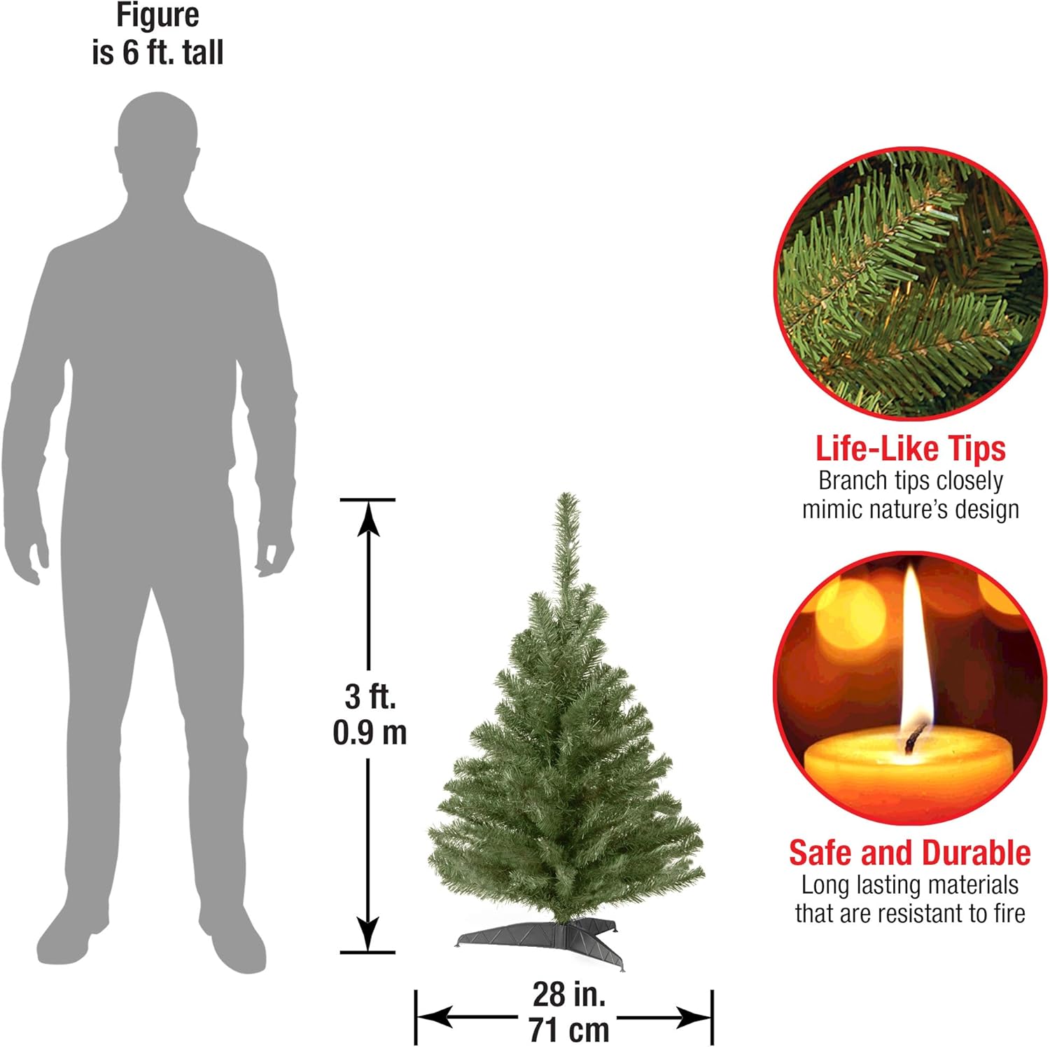 National Tree Company 4 ft Unlit Kincaid Spruce Mini Artificial Christmas Tree, 269 Tips, Includes Stand, Green