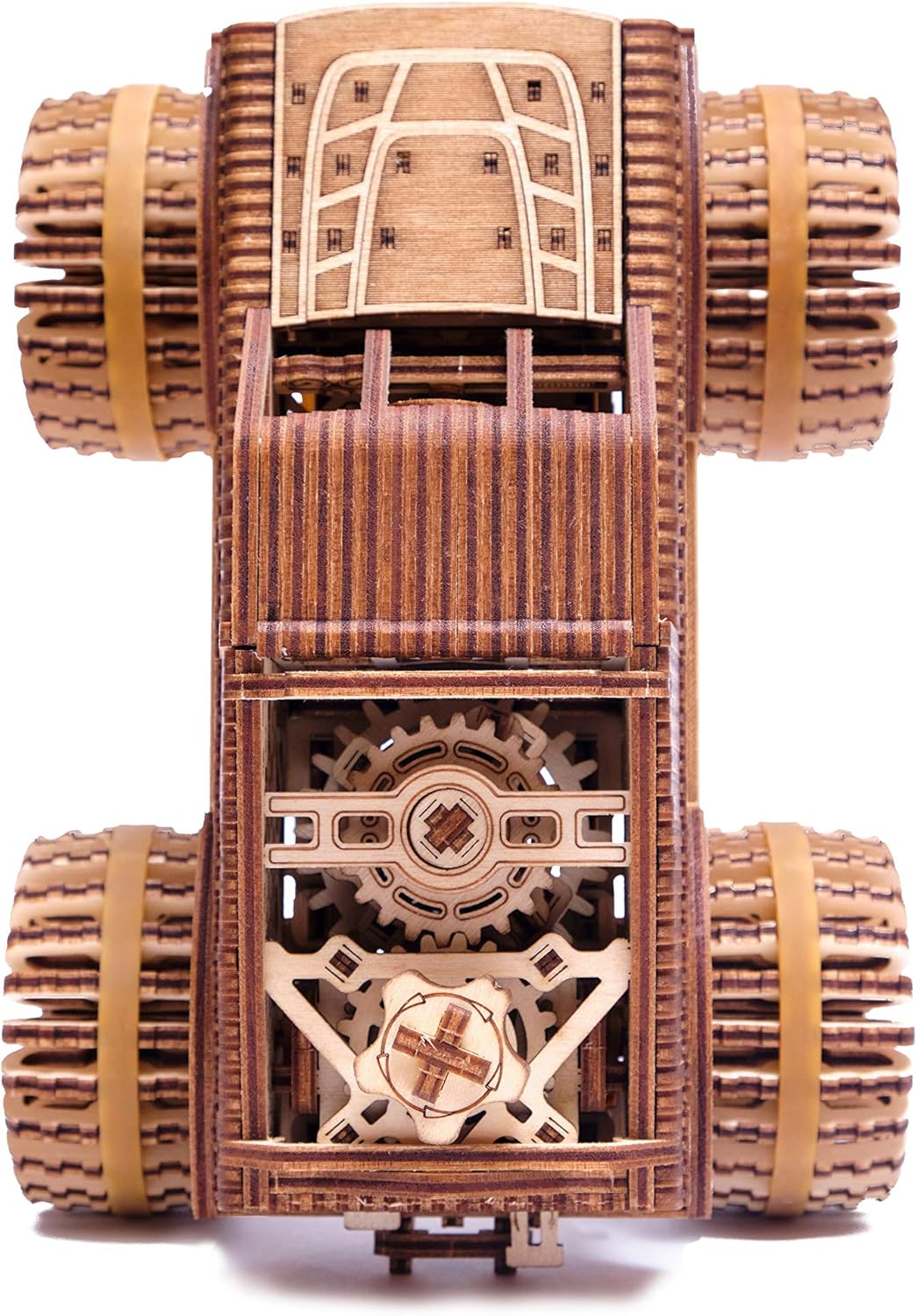 Wood Trick Monster - Rompecabezas de madera 3D para adultos - Paseos de hasta 18 pies - 8.3 x 6.3 pulgadas - Kit de camión modelo para construir para adultos