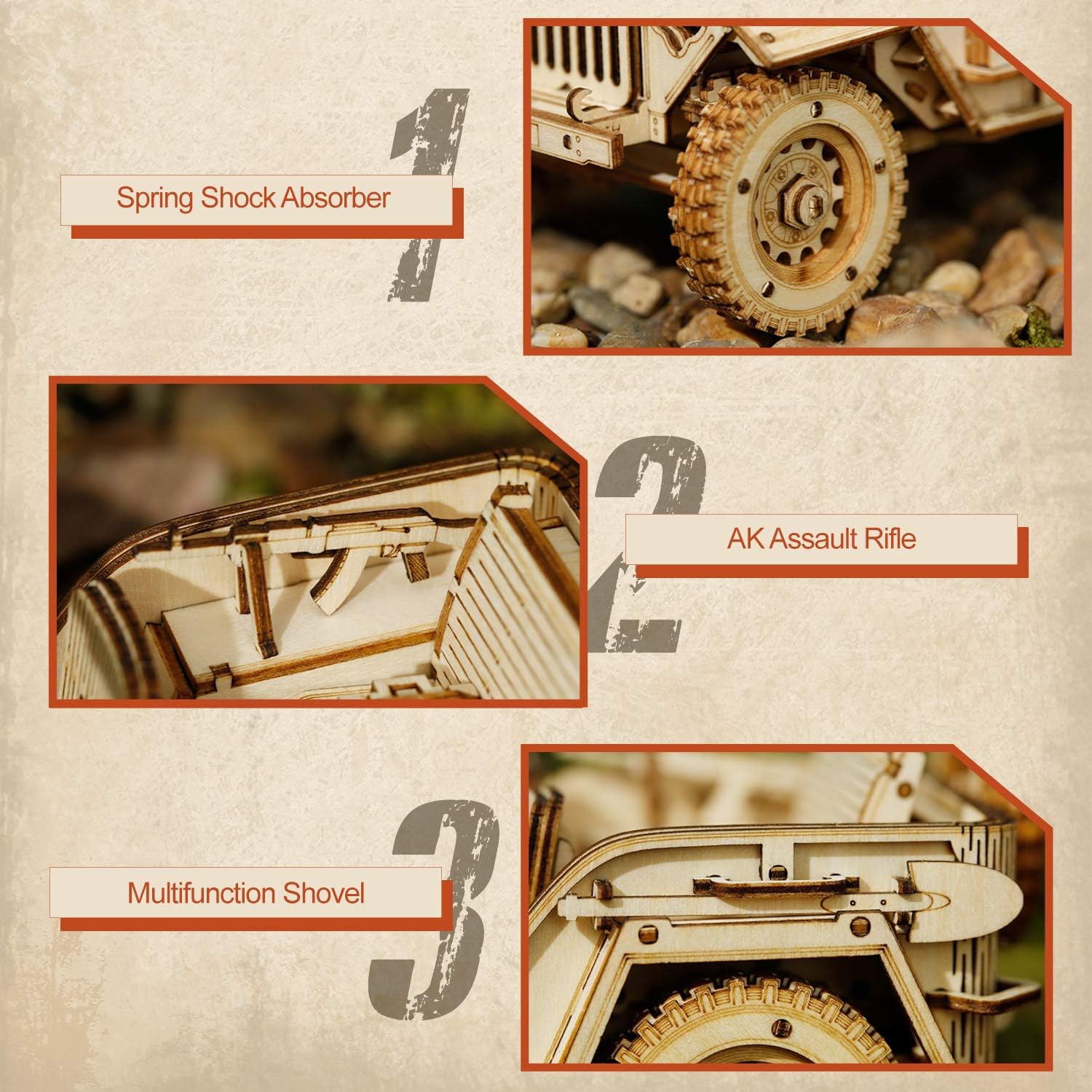 ROKR Model Car Kits Wooden 3D Puzzles Model Building Kits for Adults to Build-Educational Brain Teaser Assembly Model, Desk Decor/DIY Hobbies/Gifts for Teens&Kid (Prime Steam Express/12.1*2.7*3.3)