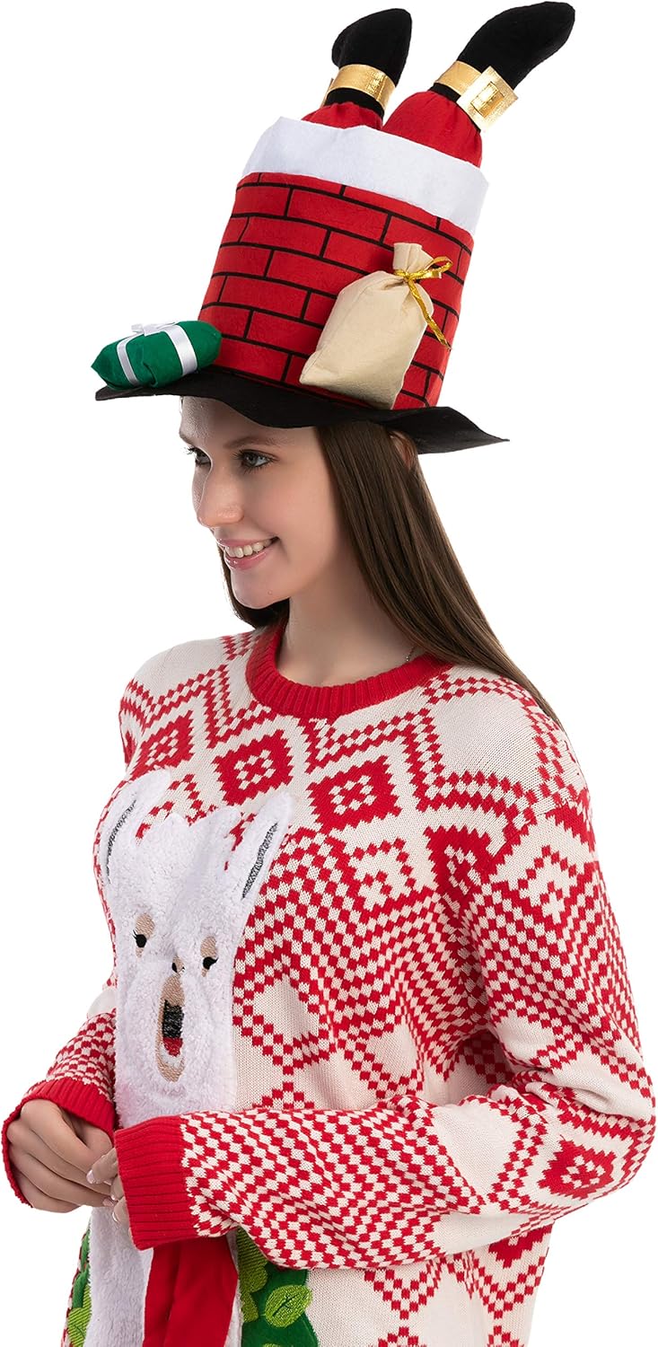 Christmas Hat for Women Men, Funny for Cute and Festive Party Dress Up Celebrations, Decorations, Costume Accessories