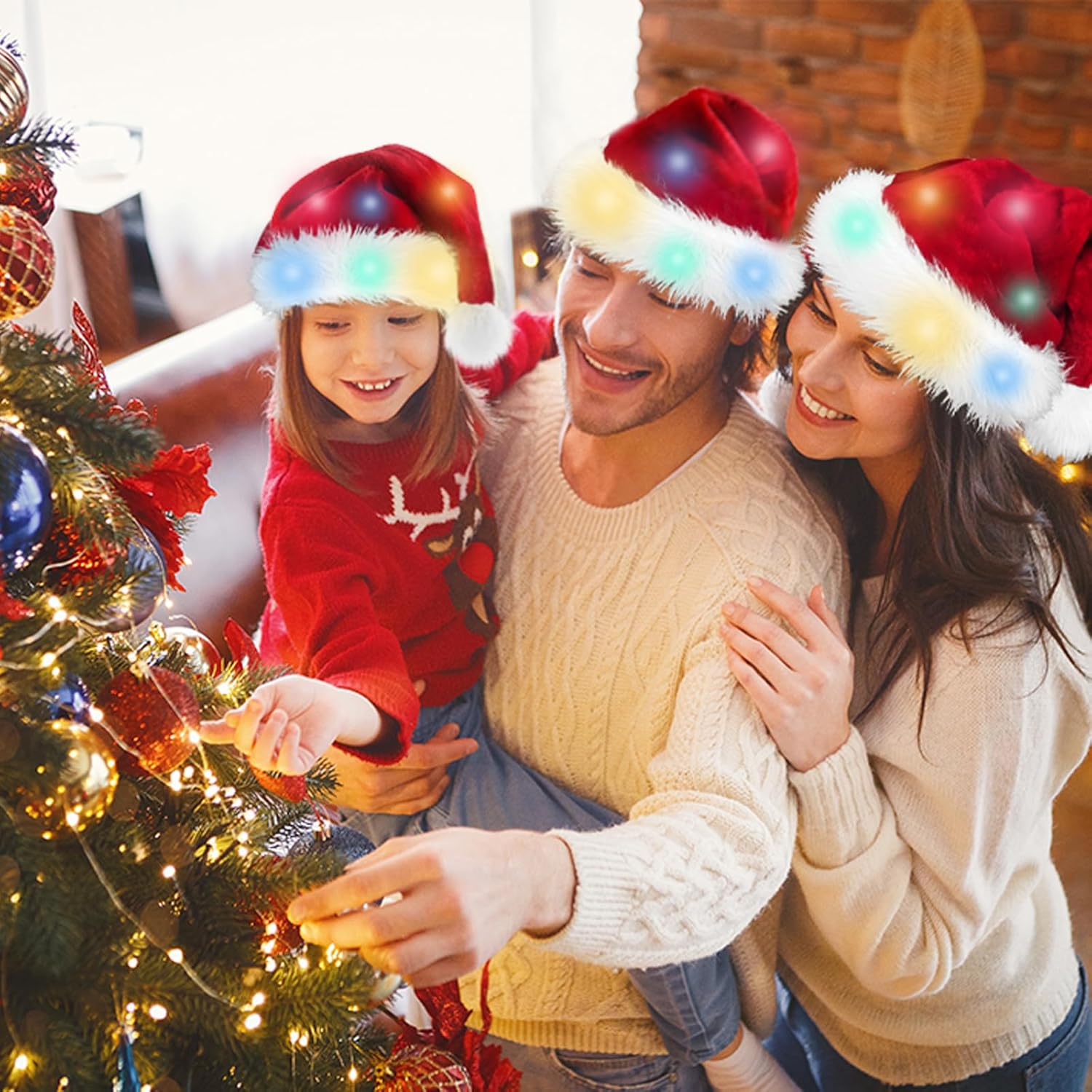 Christmas Hat, Santa Hats for Adults & Kids Red Velvet Comfort Extra Thicken Holiday Xmas Hat for New Year Festive Party