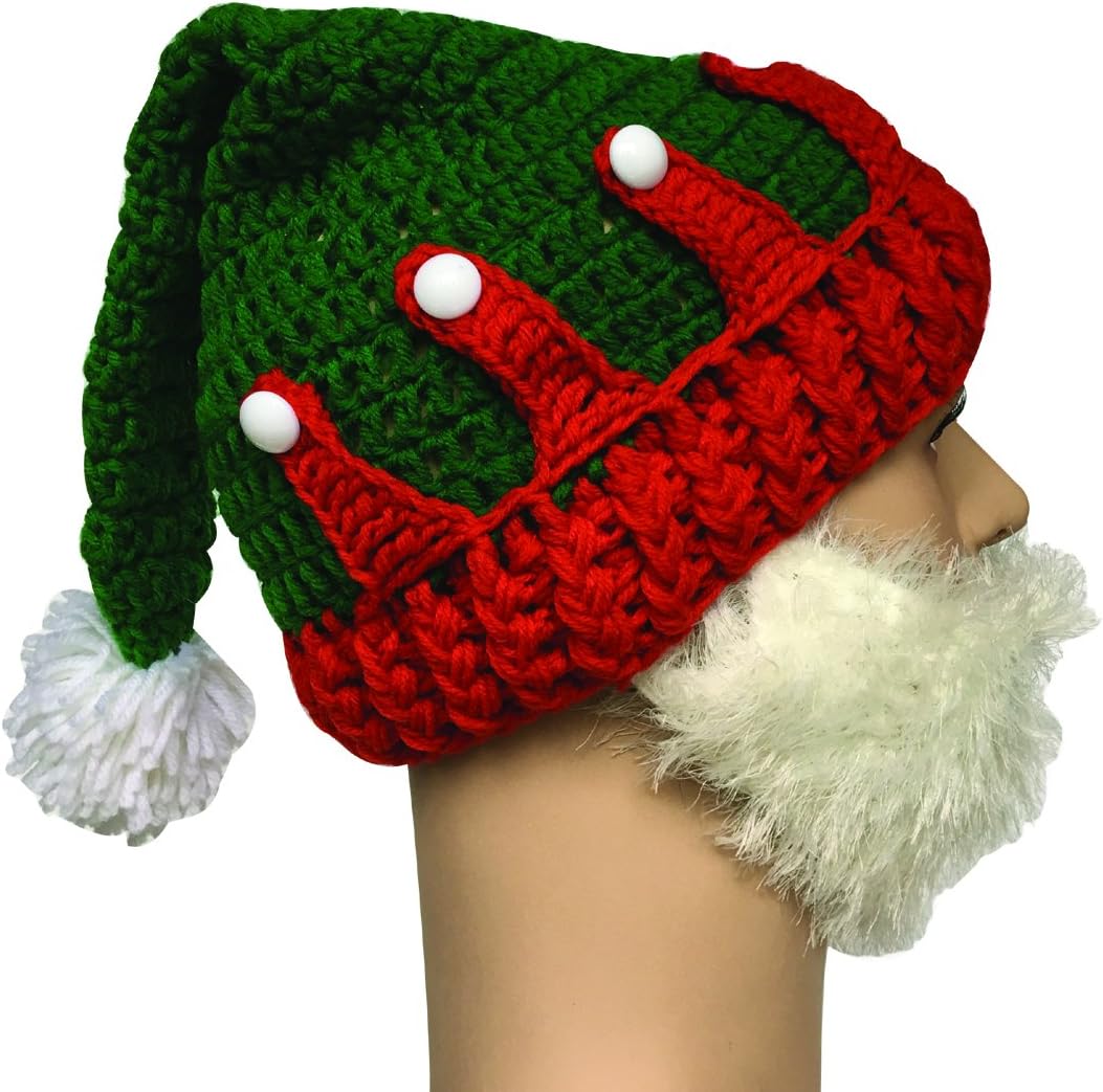 Christmas Winter Knitted Crochet Beanie Santa Hat Bearded Caps