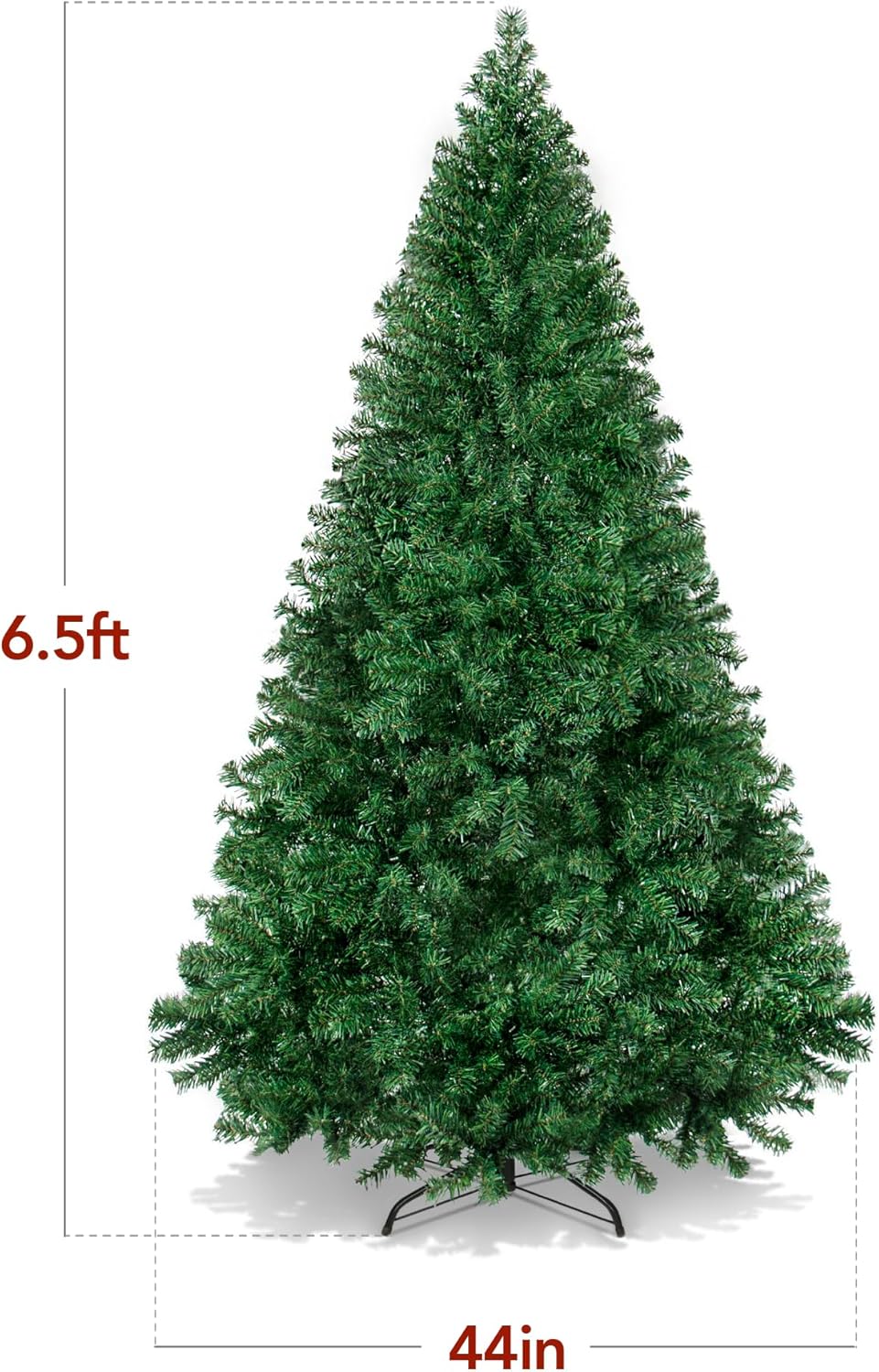Best Choice Products Artificial Christmas Tree, 6ft Premium Unlit Hinged Design, Dense Branches Realistic Holiday Décor​ w/Easy Assembly, Base