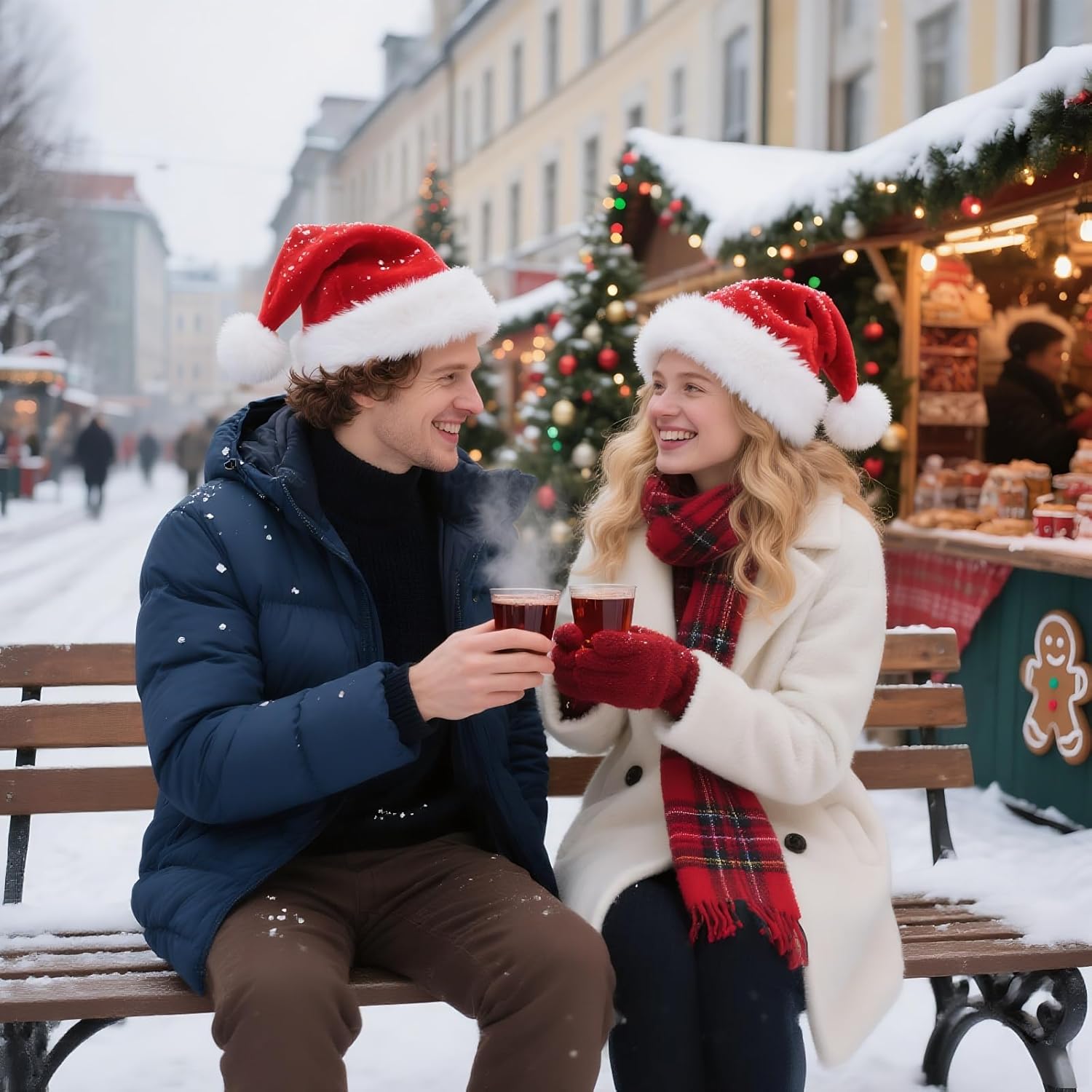 Christmas Hat, Santa Hats for Adults & Kids Red Velvet Comfort Extra Thicken Holiday Xmas Hat for New Year Festive Party