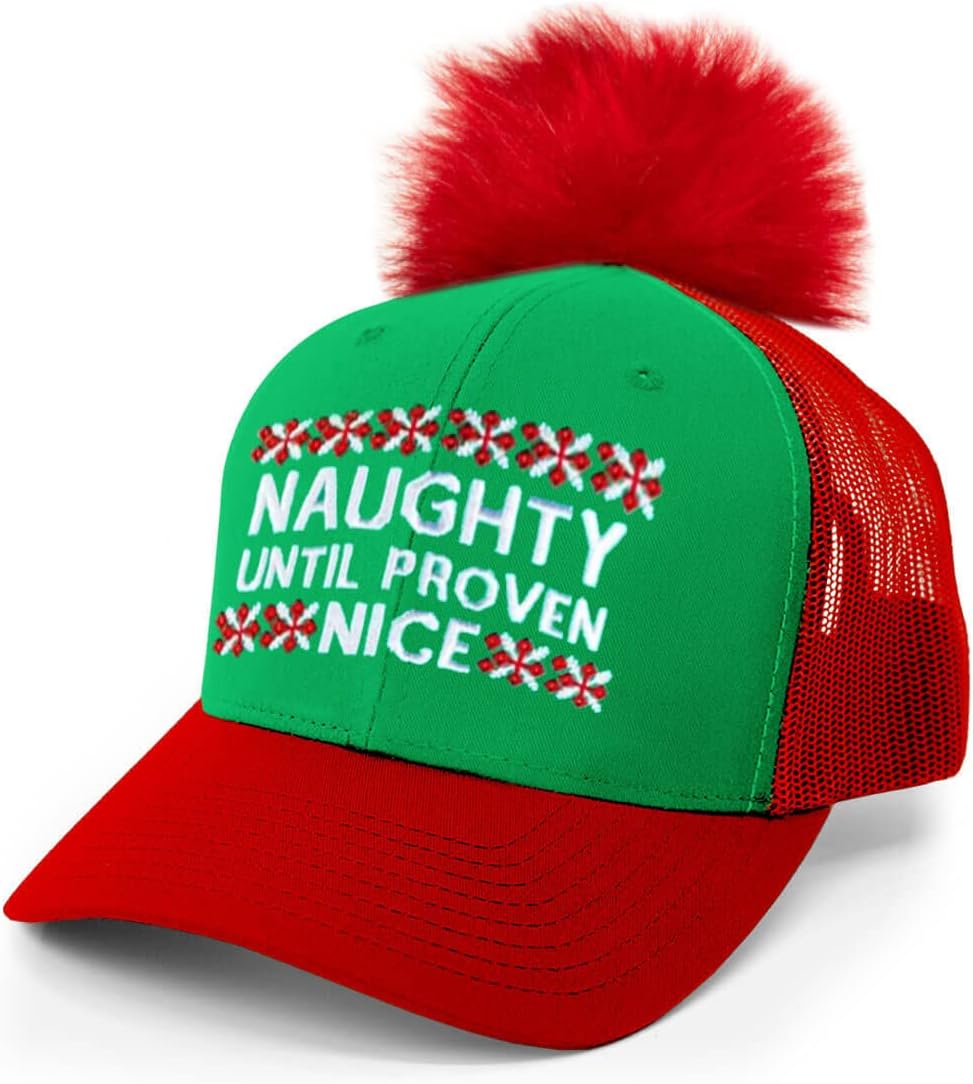 Christmas Hats for Men and Women - Funny Unisex Holiday Cap - One Size Fits Most