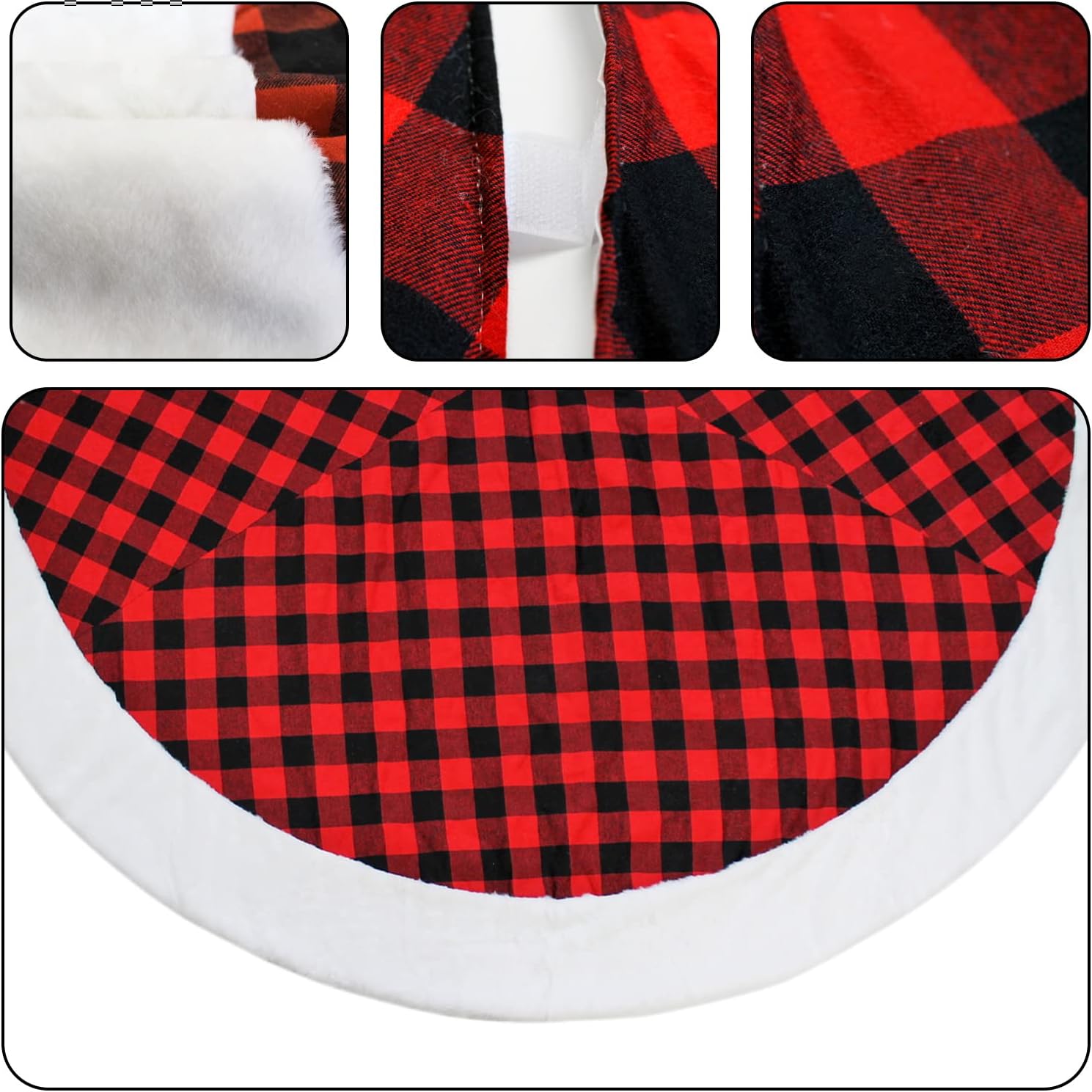 72 Inch Christmas Tree Skirt Xmas Tree Skirts for Christmas Tree Holiday Party Decorations Decoraciones De Navidad-Wine Red