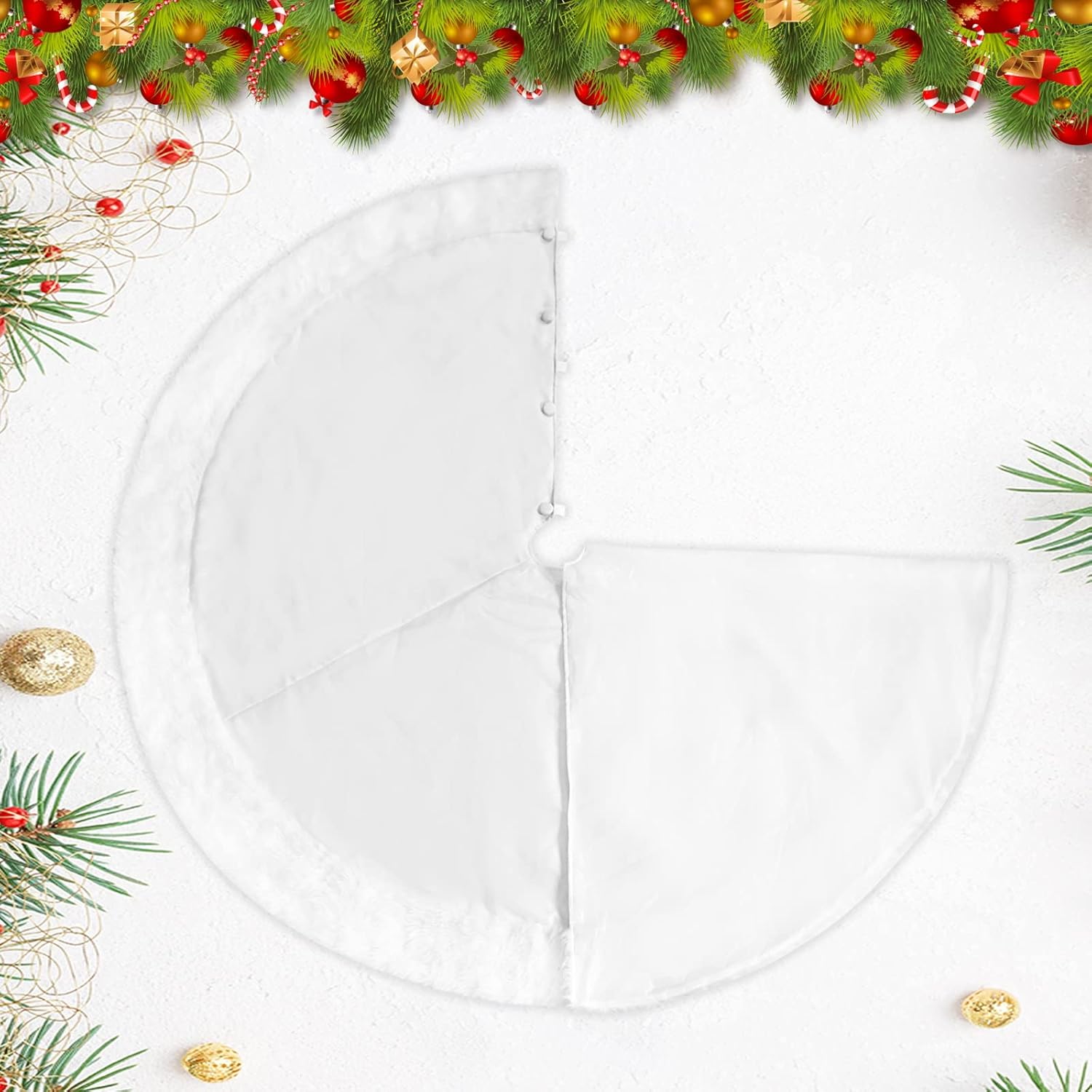 72 Inch Christmas Tree Skirt Xmas Tree Skirts for Christmas Tree Holiday Party Decorations Decoraciones De Navidad-Wine Red