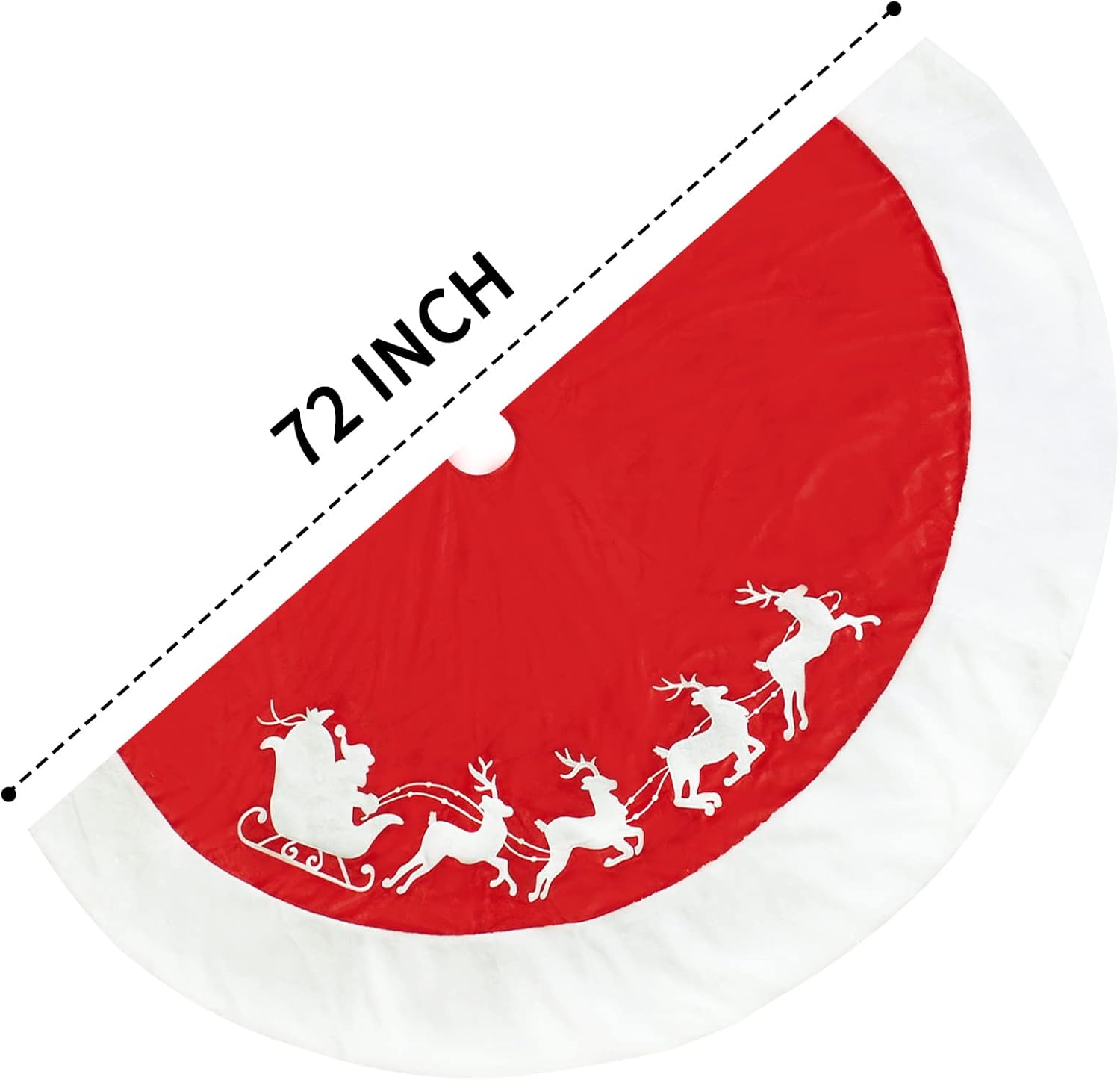 72 Inch Christmas Tree Skirt Xmas Tree Skirts for Christmas Tree Holiday Party Decorations Decoraciones De Navidad-Wine Red