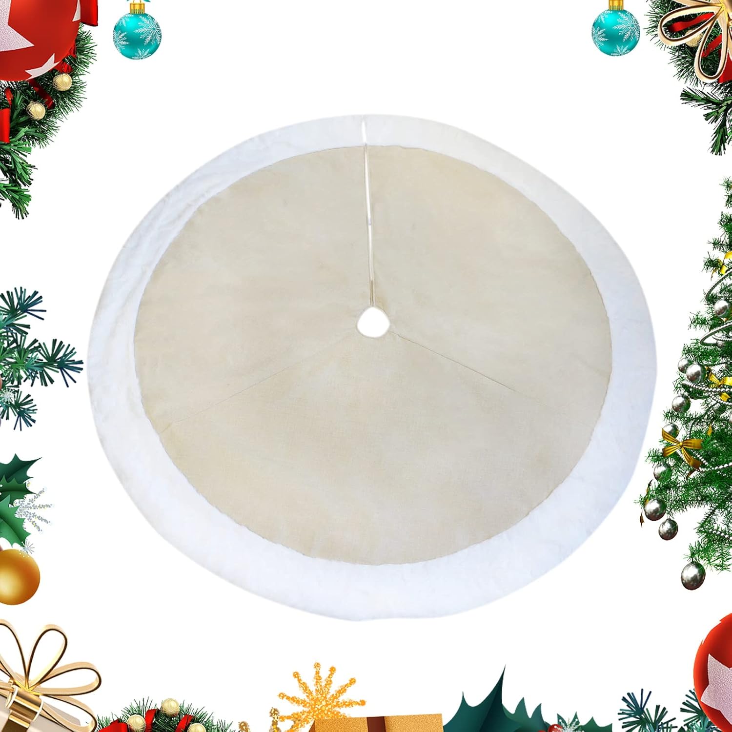 72 Inch Christmas Tree Skirt Xmas Tree Skirts for Christmas Tree Holiday Party Decorations Decoraciones De Navidad-Wine Red