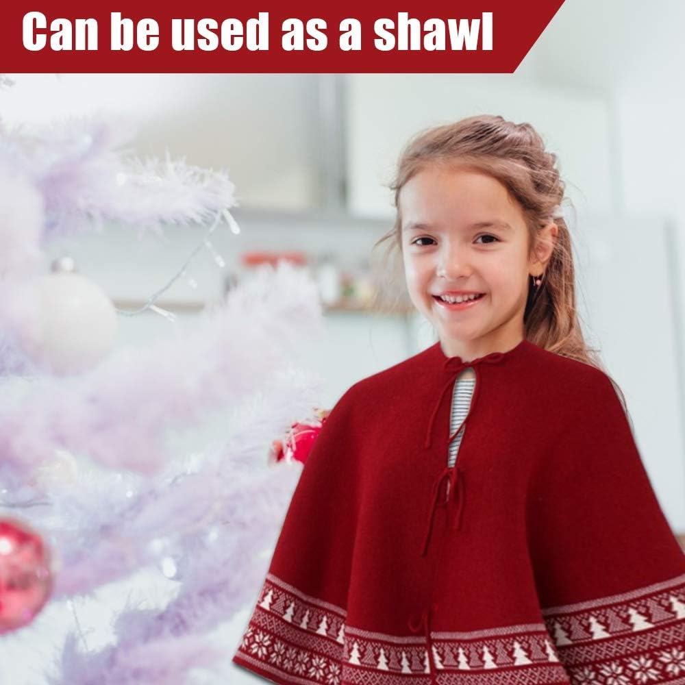 BIANHUA Christmas Tree Skirt, Christmas Decorations,Knitting Wool Retro Small Snowflake Xmas Tree Skirt Decorations,Can be Used as a Shawl.(48 Inch,Red)…