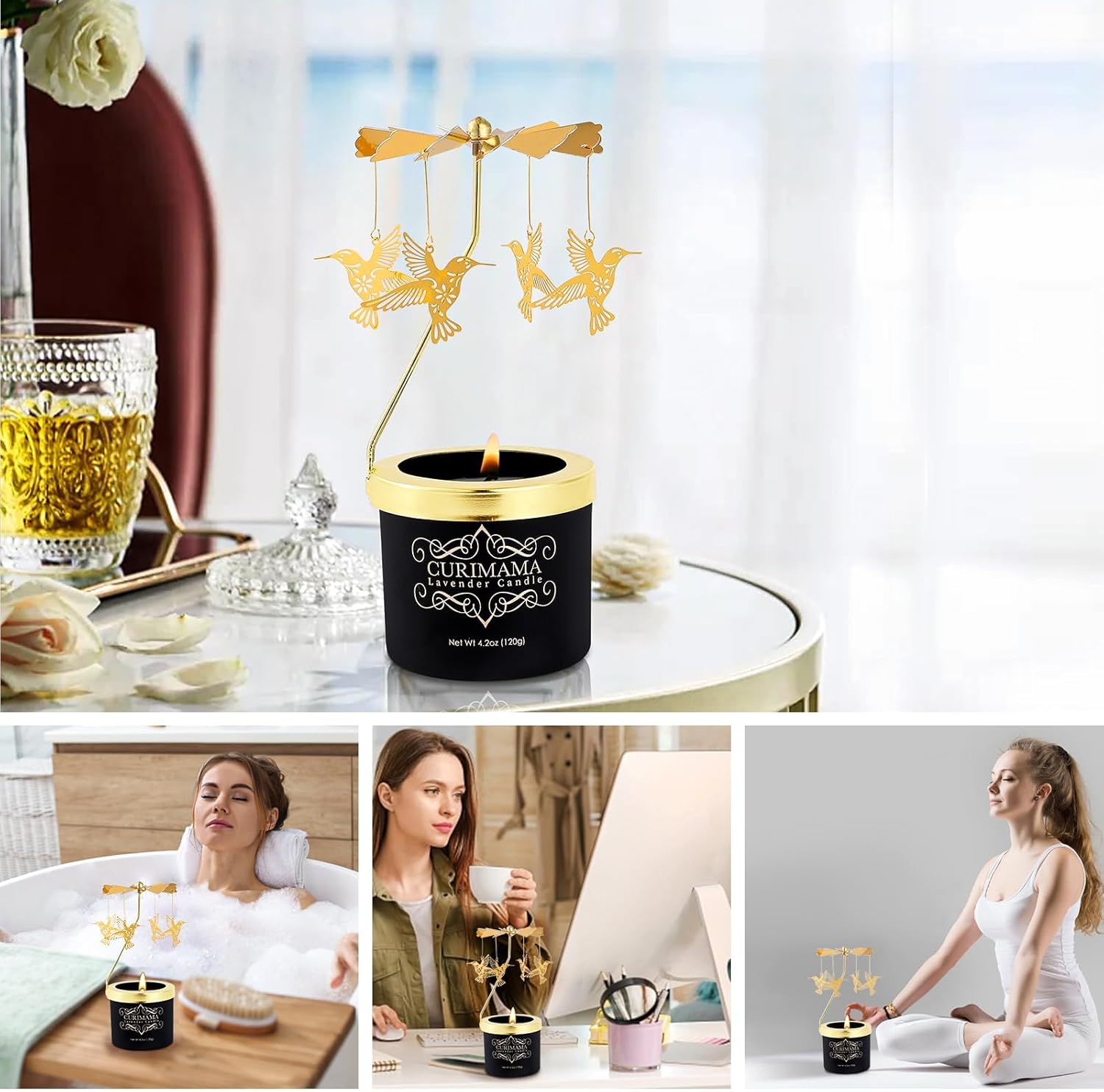 Christmas Gifts for Women, Unique Birthday Gift for Women,Hummingbird Rotating Scented Candles for Mom, Funny Birthday Gift for Grandma Wife Daughter, Christmas Gifts for Woman Who Have Everything