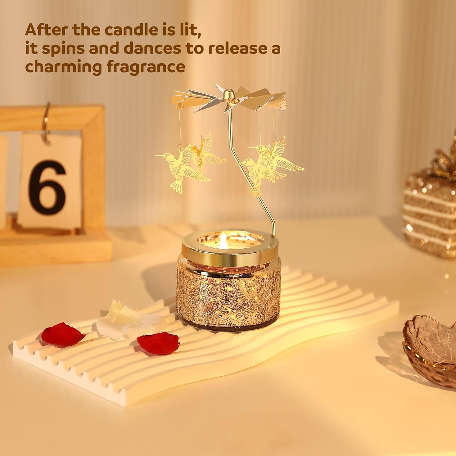 Christmas Gifts for Women, Unique Birthday Gift for Women,Hummingbird Rotating Scented Candles for Mom, Funny Birthday Gift for Grandma Wife Daughter, Christmas Gifts for Woman Who Have Everything