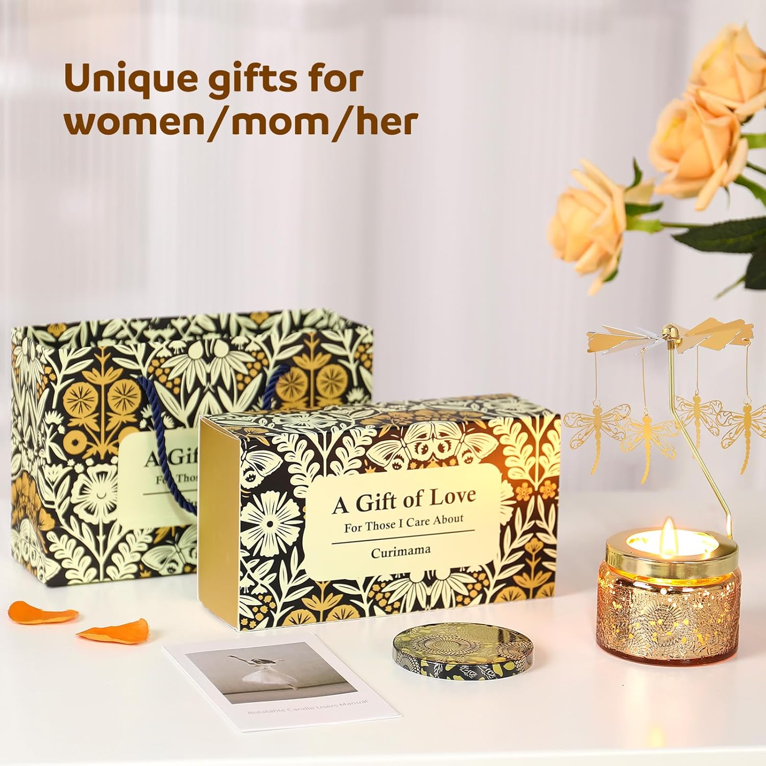 Christmas Gifts for Women, Unique Birthday Gift for Women,Hummingbird Rotating Scented Candles for Mom, Funny Birthday Gift for Grandma Wife Daughter, Christmas Gifts for Woman Who Have Everything