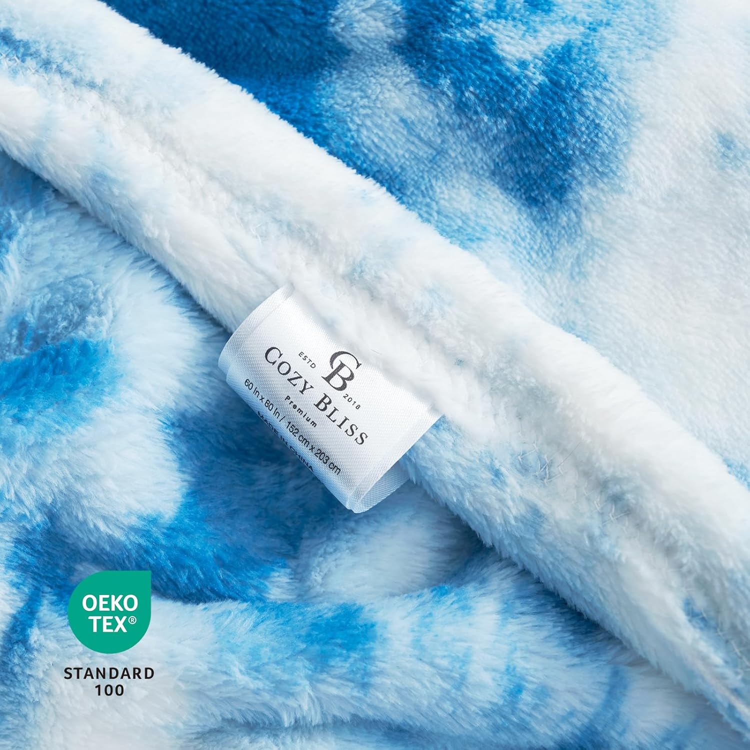 Cozy Bliss Cow Print Fuzzy Throw Blanket for Couch - Thick Soft Warm Non Shedding Fleece Blankets for Western Décor Room, for Kids, Women Men Girls, Teal Blue 50*60
