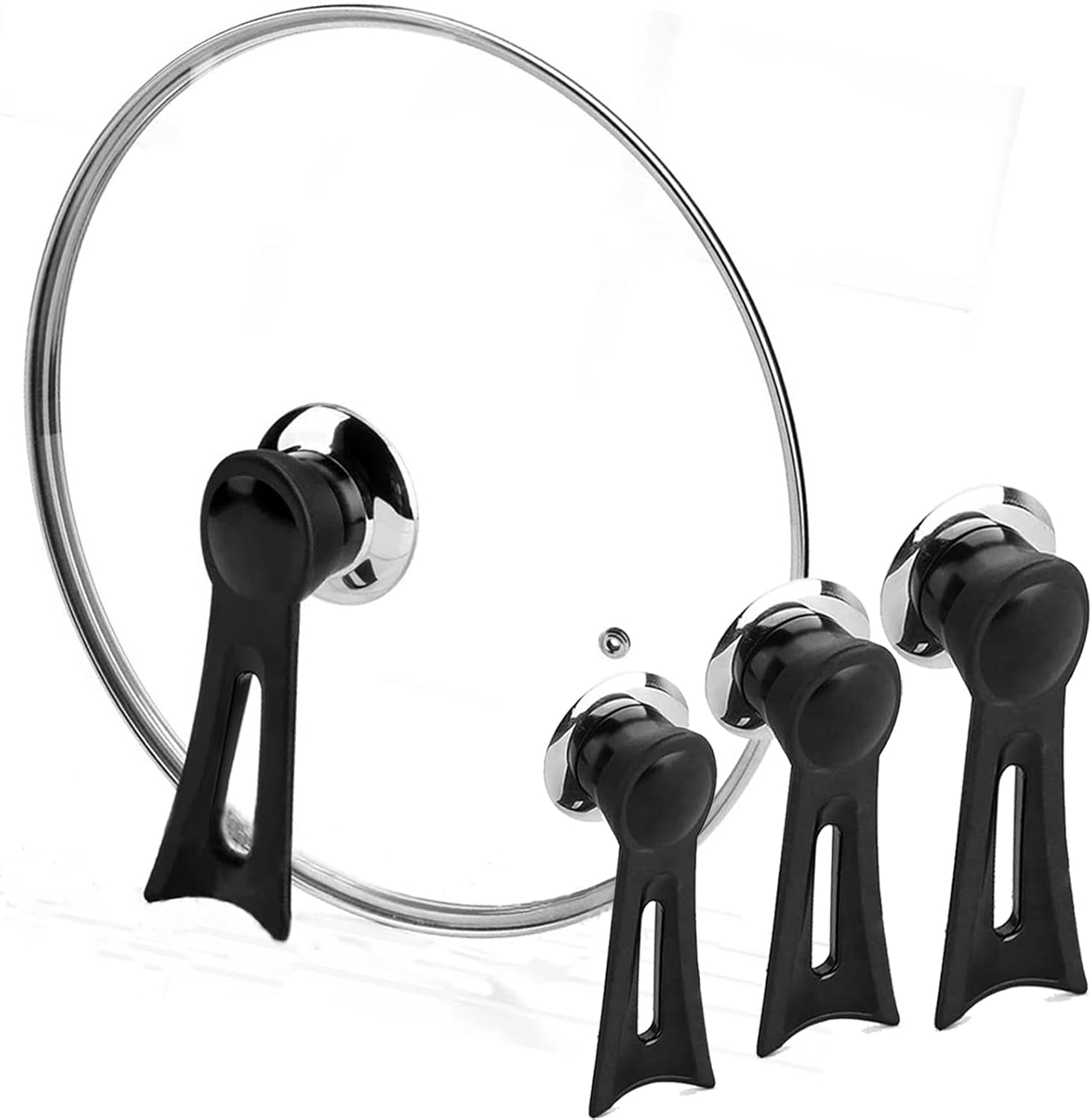 (Holder) - iPstyle Pan Lid Holder for Pots and Pans Progressive Lid and Spoon Rest Shelf 304 Stainless Steel Pan Lid Organiser Kitchen Decor Tool (Holder)