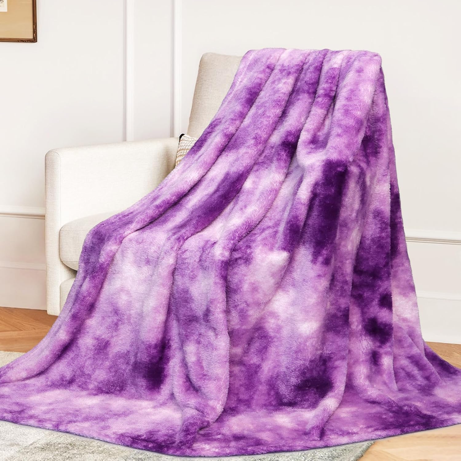MUGD Blankets Fuzzy Soft Fleece Throw Blanket Cozy Soft Warm Throw Blanket for Bed