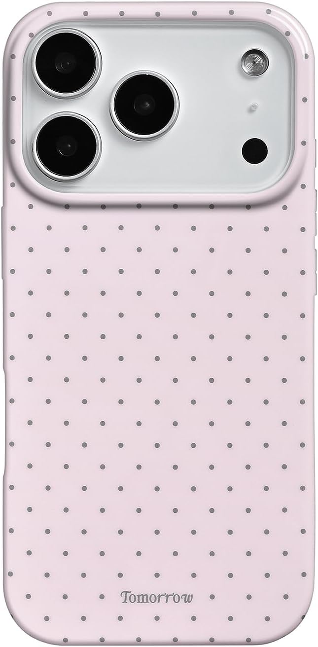 Sloveic for iPhone 16 Case with Cute Fashion Polka Dot Aesthetics Design Simple Case for Soft TPU Slim Protection Cover for Women Girls-White