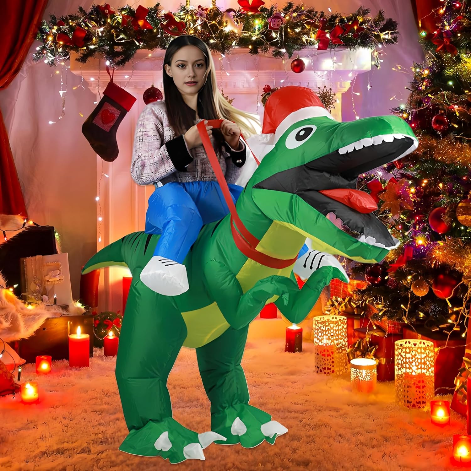 EukaLink Inflatable Christmas Costume Blow Up Funny Costume Suit Unisex Costumes Adult Cosplay Outfit