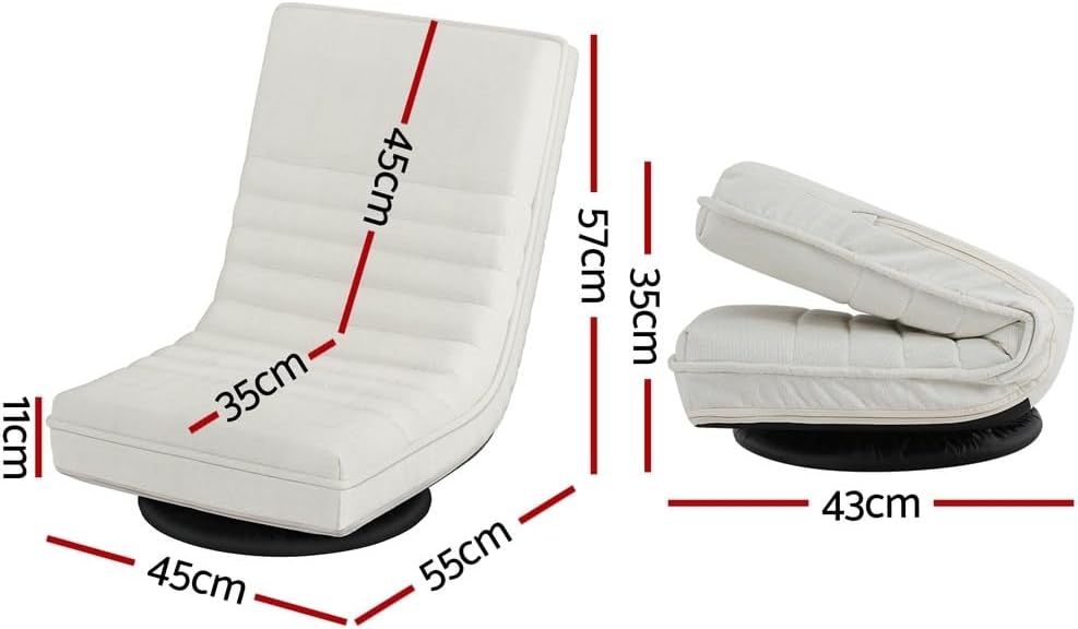 Artiss 2X Floor Chair, Adjustable Futon Lounge Sofa Bed Cushions Recliner Folding Stadium Chairs Cushion Couch Bed Outdoor Bedroom Living Room Furniture, Soft Backrest Easy Carry Space Saving Grey