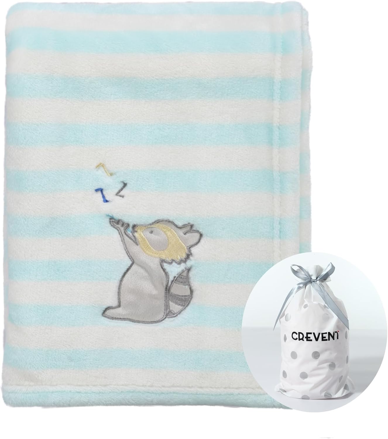 CREVENT Minky Baby Blanket for Girls Boys, Soft Plush Receiving Blanket for Newborns - 76x102cm (Animal)