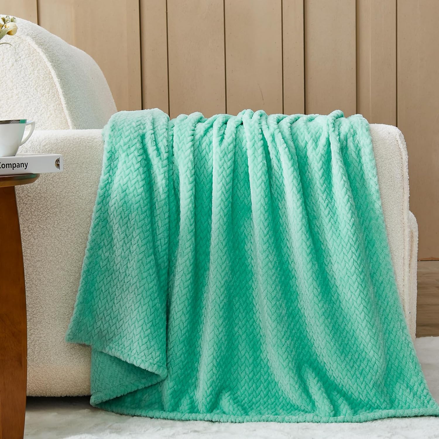 NEWCOSPLAY Super Soft Throw Blanket Deep Purple Rainbow Premium Silky Flannel Fleece Leaves Pattern Lightweight Bed Blanket All Season Use (Deep Purple Rainbow, Throw(50x60))