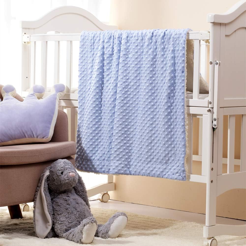 CREVENT Minky Baby Blanket for Girls Boys, Soft Plush Receiving Blanket for Newborns - 76x102cm (Animal)