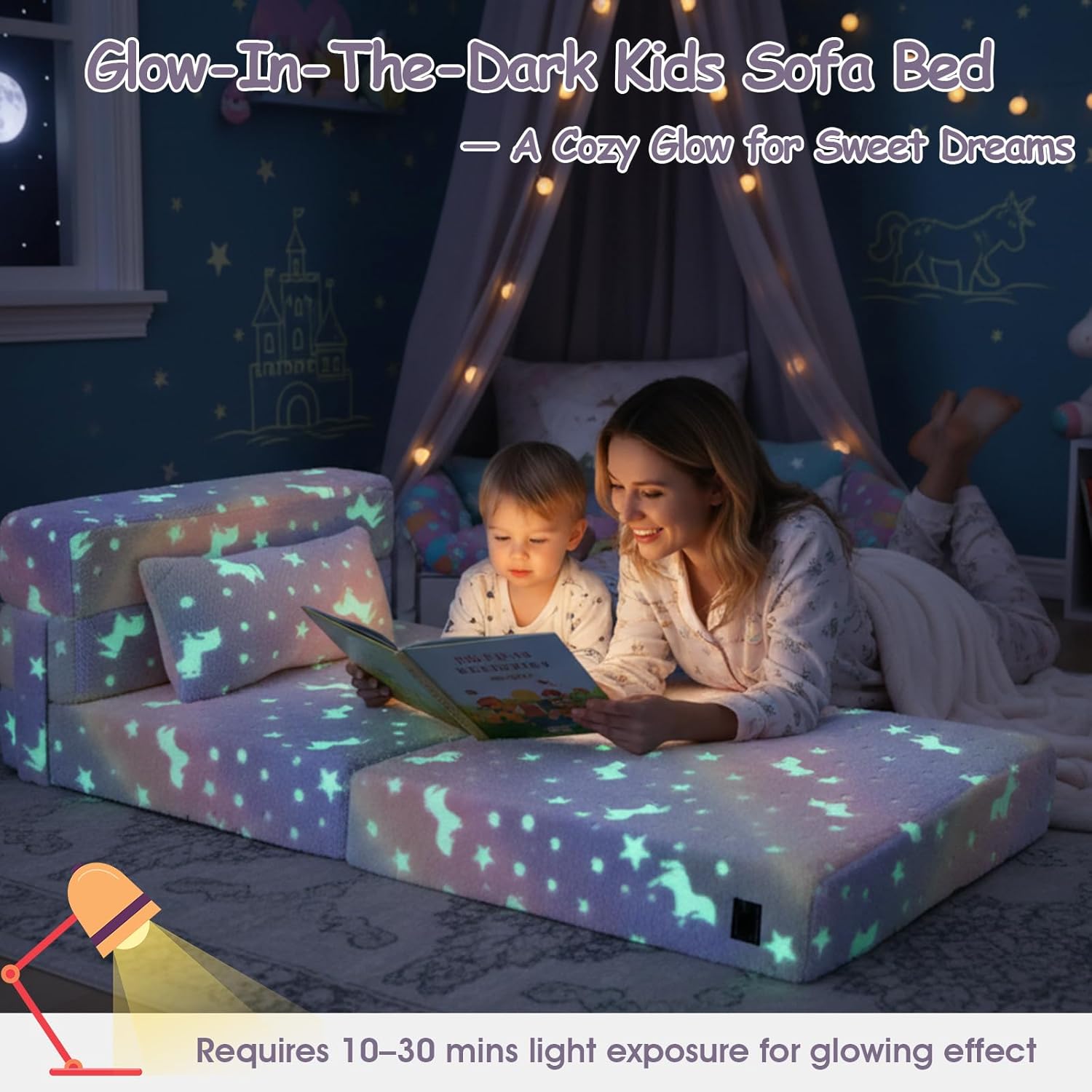 Tiita Folding Sofa Bed with Pillow 200x70x12cm Mattress&Plush Fabric Foldable Sofa Lounge Mat Pad,Floor Lounger Chair Bed for Living Room,Guest Room,Dorm,Apartment,Camping and Travel Use