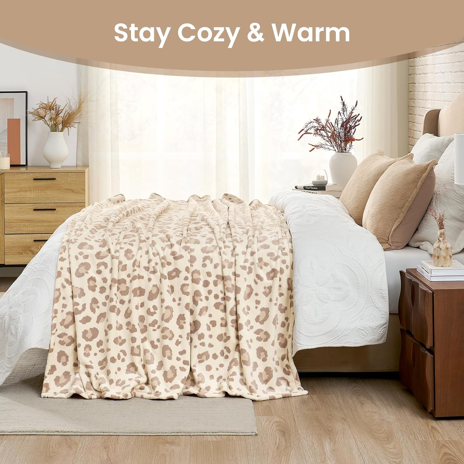 Cozy Bliss Cow Print Fuzzy Throw Blanket for Couch - Thick Soft Warm Non Shedding Fleece Blankets for Western Décor Room, for Kids, Women Men Girls, Teal Blue 50*60