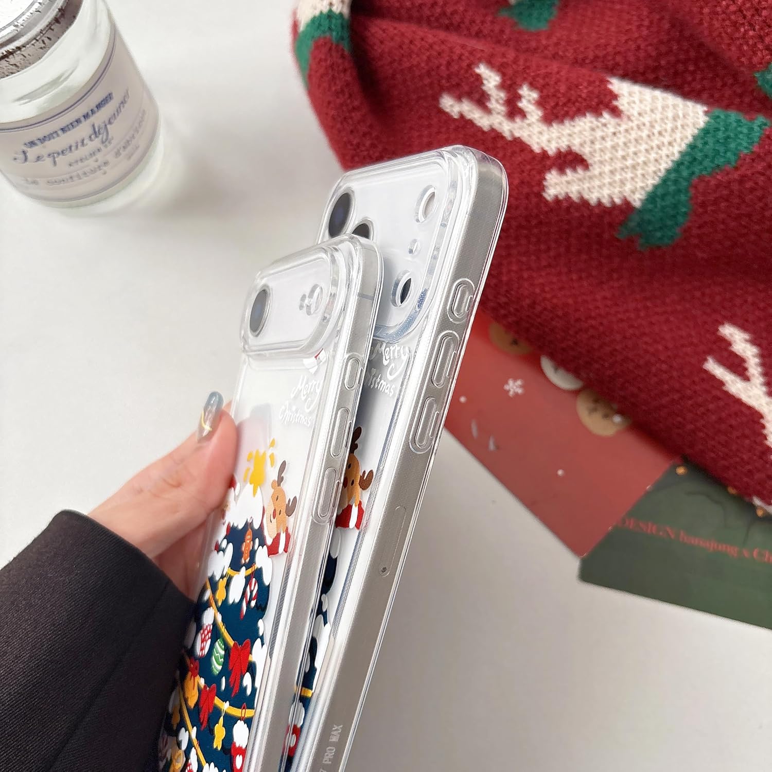 Christmas Phone Case for iPhone 11-17 Cute Merry Christmas Pattern Case Compatible with Magsafe Red Xmas Santa Tree Candy Pattern Cover for Women and Girls - Gingerbread