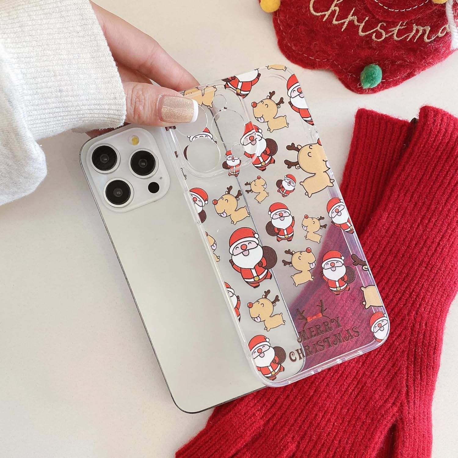 Christmas Phone Case for iPhone 11-17 Cute Merry Christmas Pattern Case Compatible with Magsafe Red Xmas Santa Tree Candy Pattern Cover for Women and Girls - Gingerbread
