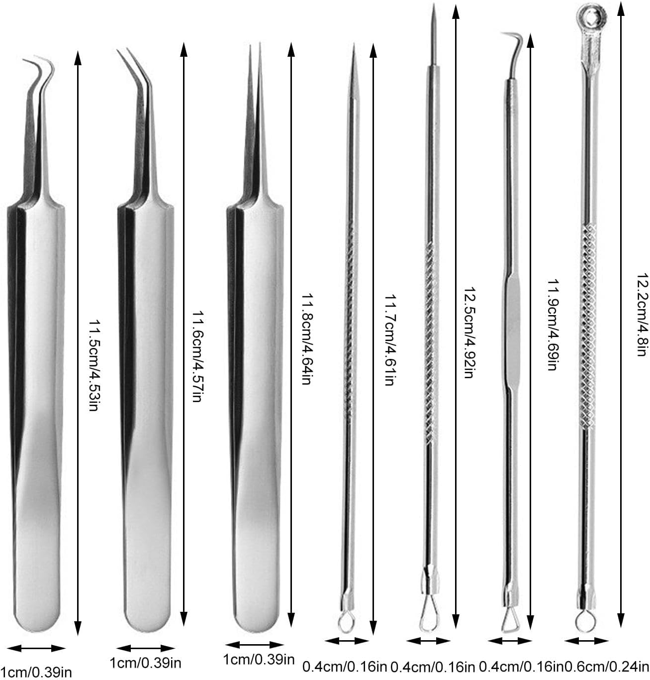Comedone Remover Kit | 7X Stainless Pimple Popper Tool Kit | Comedone Popping Tweezers Whitehead Picking Tools For Smooth Skin