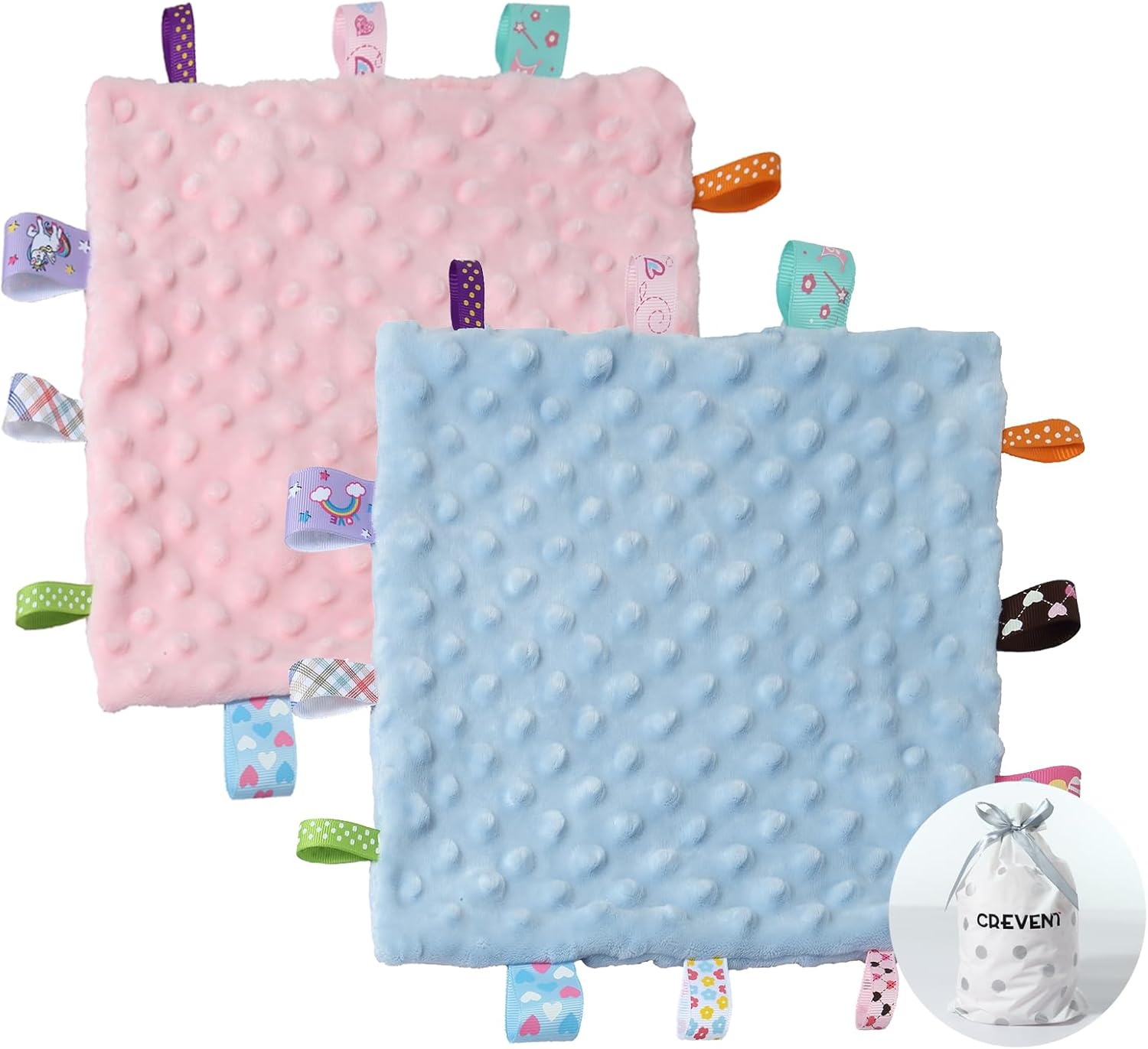 CREVENT Minky Baby Blanket for Girls Boys, Soft Plush Receiving Blanket for Newborns - 76x102cm (Animal)