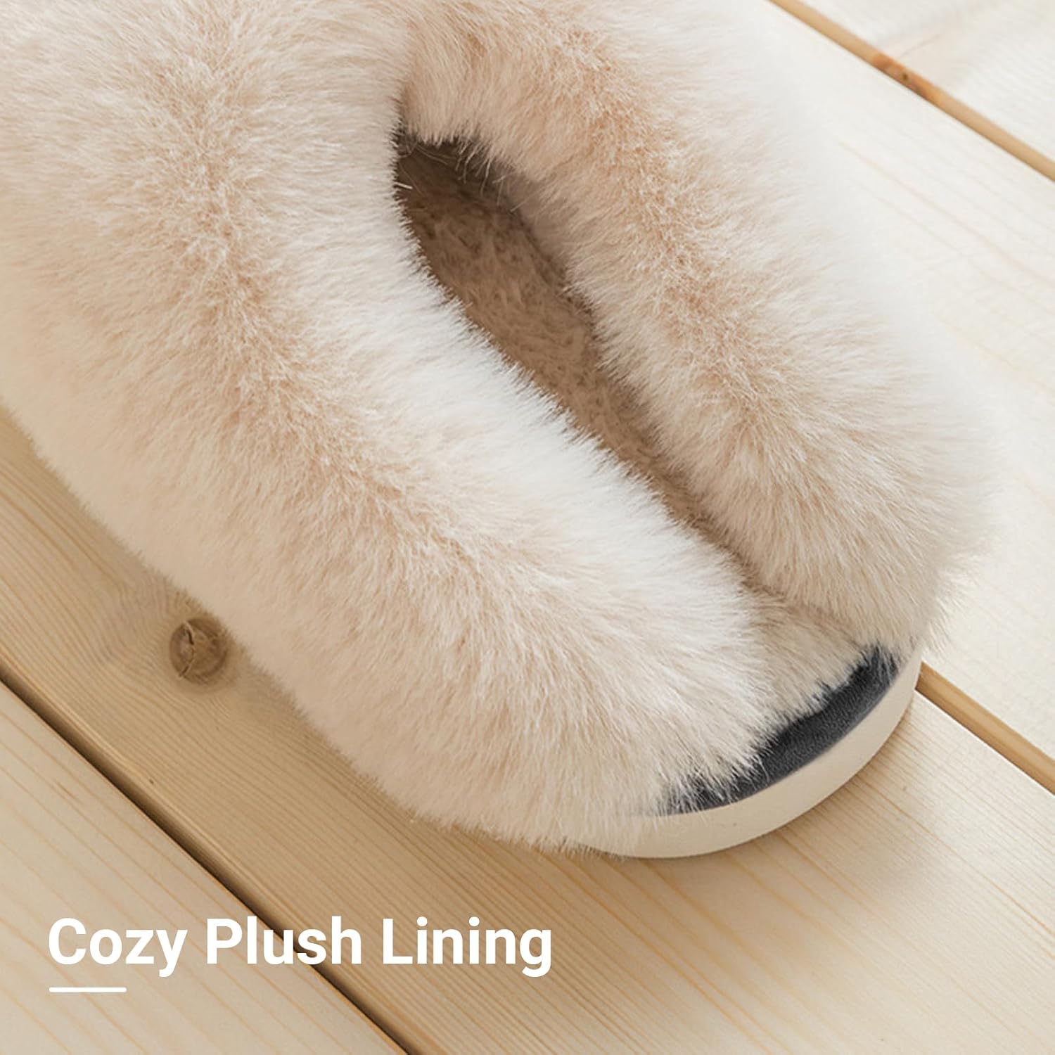 TopG Fuzzy Memory Foam Slippers Fluffy Winter House Slippers Suede Slippers with Faux Fur Collar Indoor Outdoor