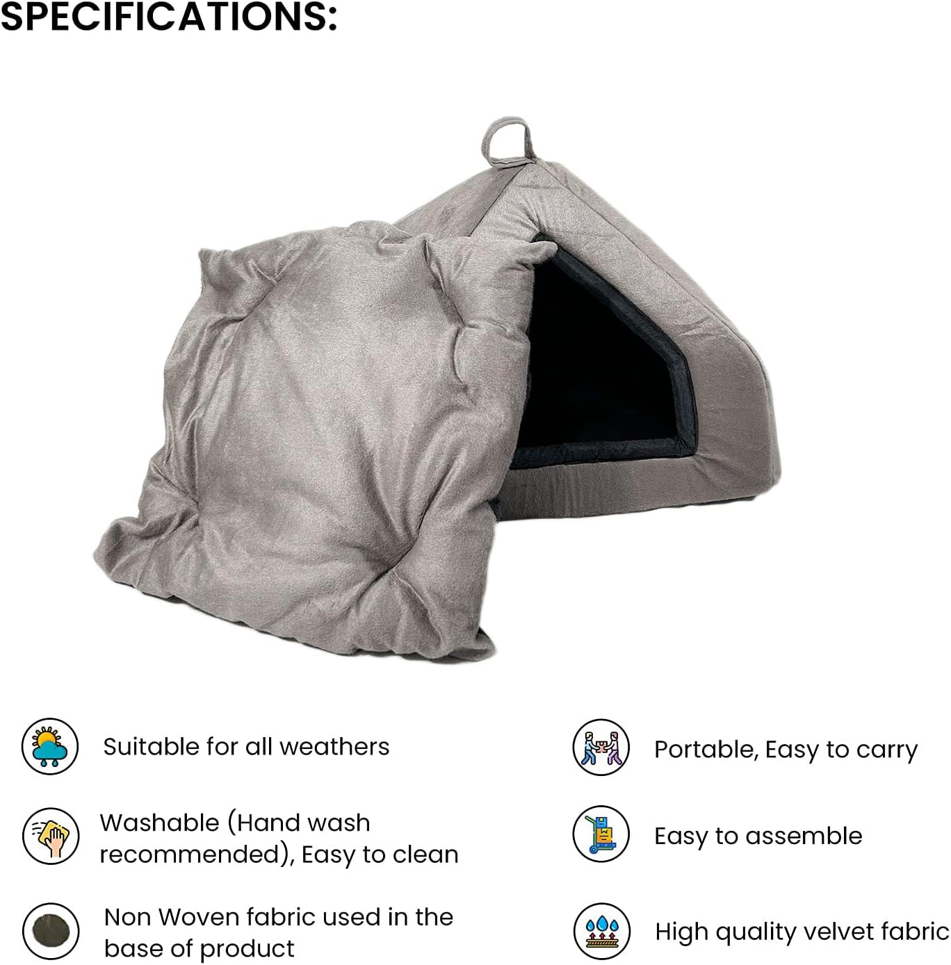 18L-Inch White Fleece Dog or Cat Bed with Comfortable Bolster, Ideal for Toy Dog Breeds & Fits an 18-Inch Crate, Easy Maintenance Machine Wash & Dry