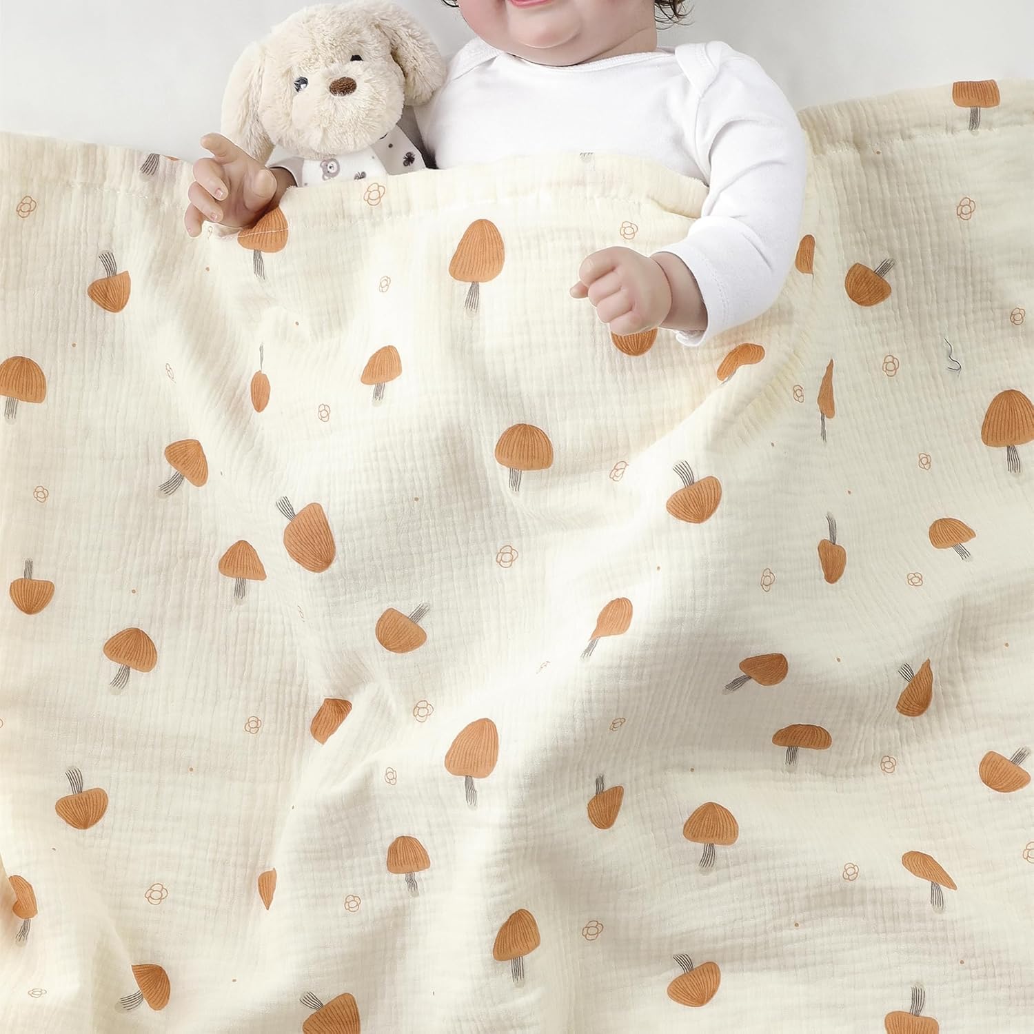 CREVENT Minky Baby Blanket for Girls Boys, Soft Plush Receiving Blanket for Newborns - 76x102cm (Animal)