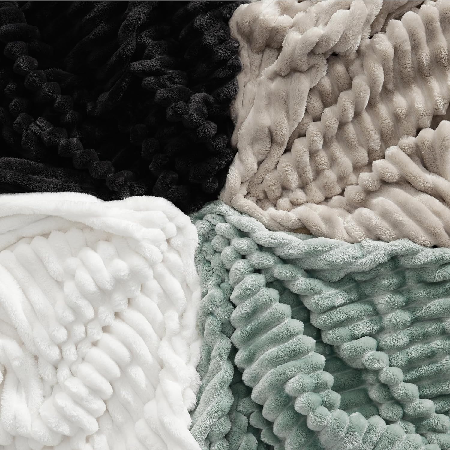 Bedsure Blanket for Couch, Super Cozy Soft Throw Blankets for Women, Cute Small Plush Fleece Throws for Girls, Off White, 50x60 Inches