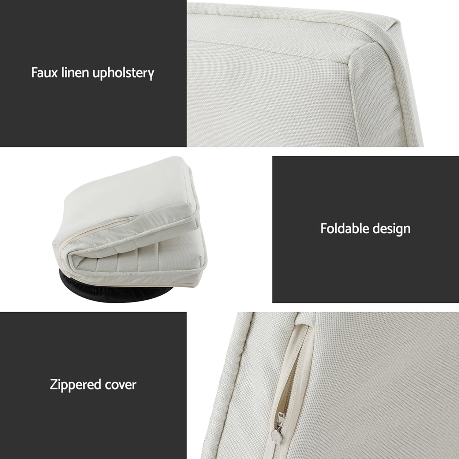 Artiss 2X Floor Chair, Adjustable Futon Lounge Sofa Bed Cushions Recliner Folding Stadium Chairs Cushion Couch Bed Outdoor Bedroom Living Room Furniture, Soft Backrest Easy Carry Space Saving Grey