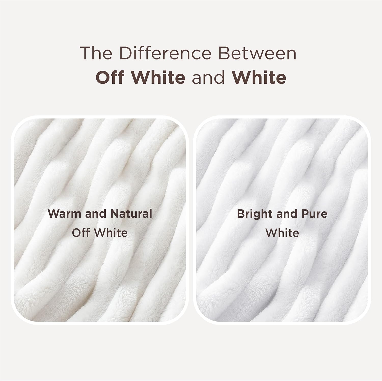 Bedsure Blanket for Couch, Super Cozy Soft Throw Blankets for Women, Cute Small Plush Fleece Throws for Girls, Off White, 50x60 Inches