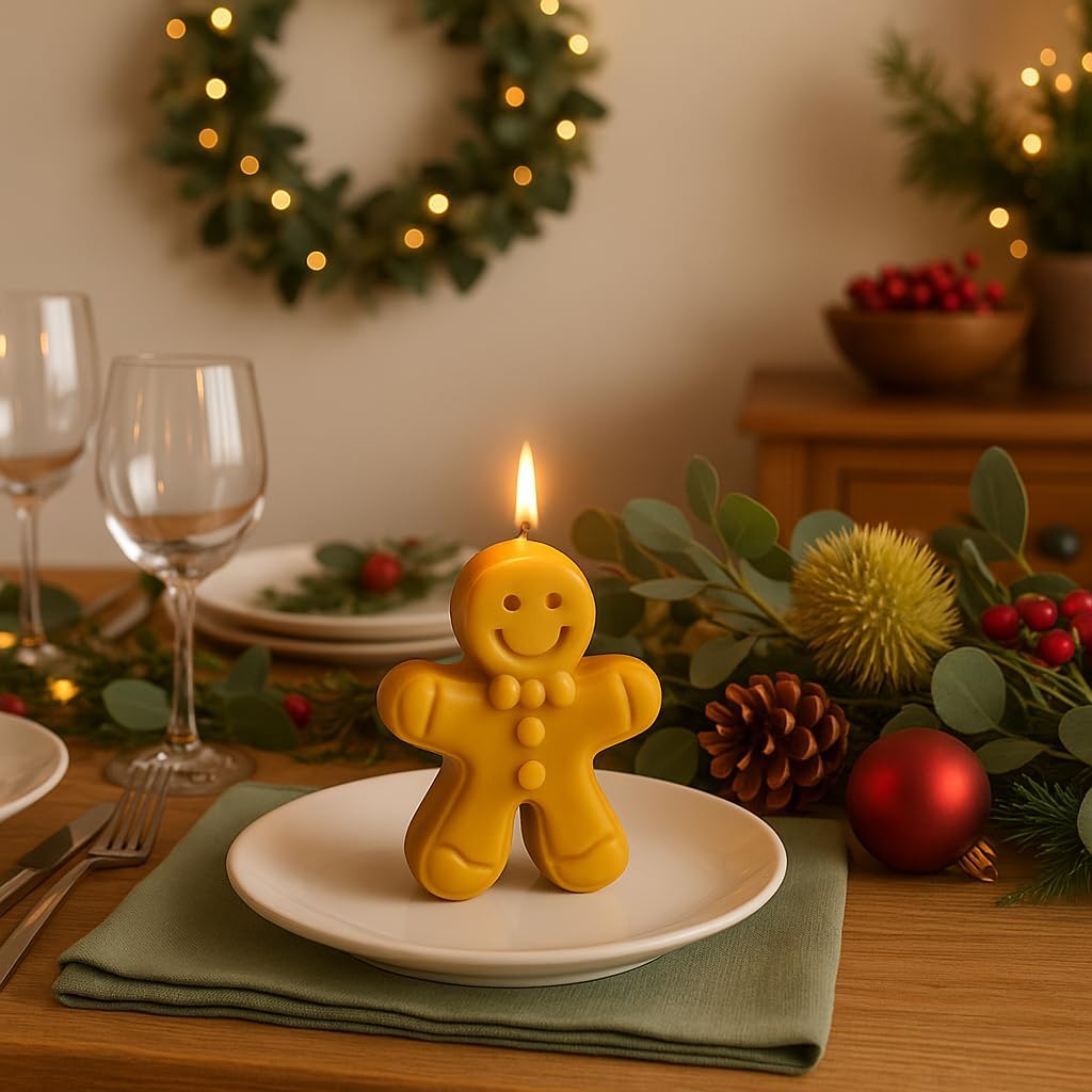 Christmas Candle Gift Set of 3 Scented Candles – Santa, Christmas Tree & House | Cute Holiday Décor Candles for Christmas Table, Teachers, Secret Santa & Friends | Handcrafted Wax | Ready-to-Gift Box