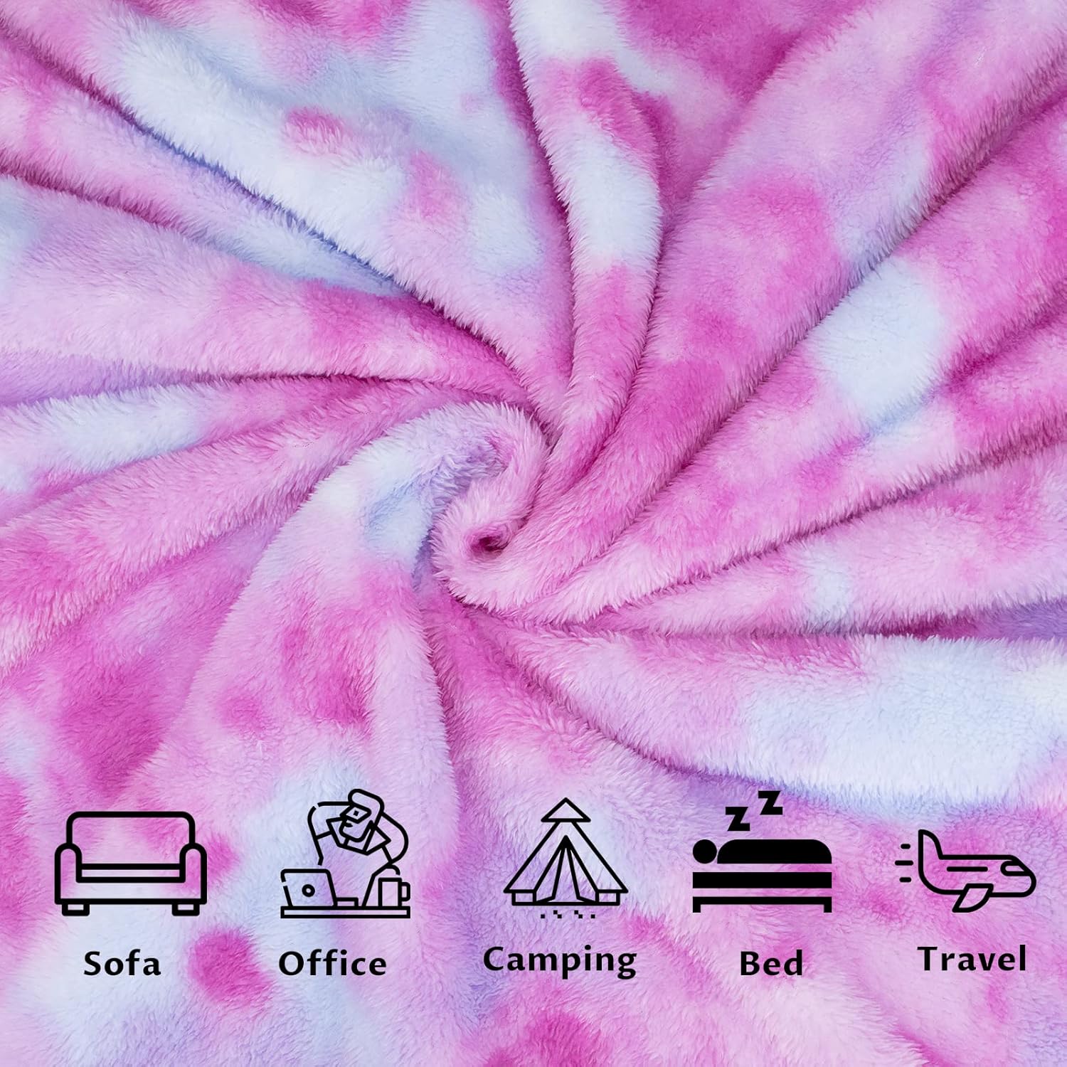 MUGD Blankets Fuzzy Soft Fleece Throw Blanket Cozy Soft Warm Throw Blanket for Bed