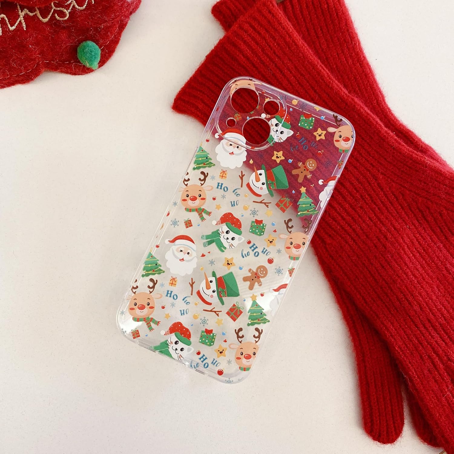 Christmas Phone Case for iPhone 11-17 Cute Merry Christmas Pattern Case Compatible with Magsafe Red Xmas Santa Tree Candy Pattern Cover for Women and Girls - Gingerbread
