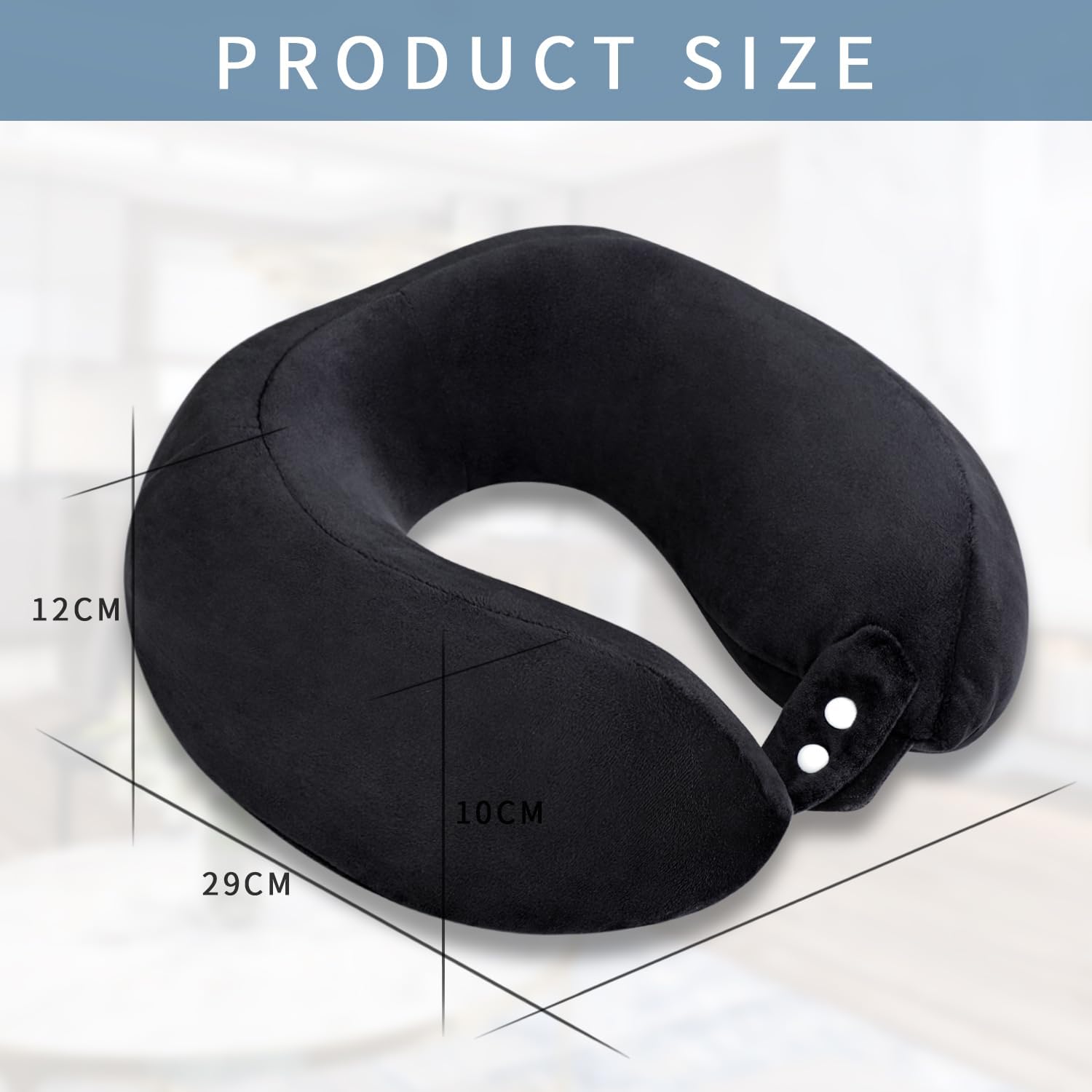Travel Neck Pillows Adjustable U-Shaped Memory Foam Airplane Pillows Support Headrest and Neck Removable Breathable Neck Pillow for Car Office Home Camping Use Purple Color
