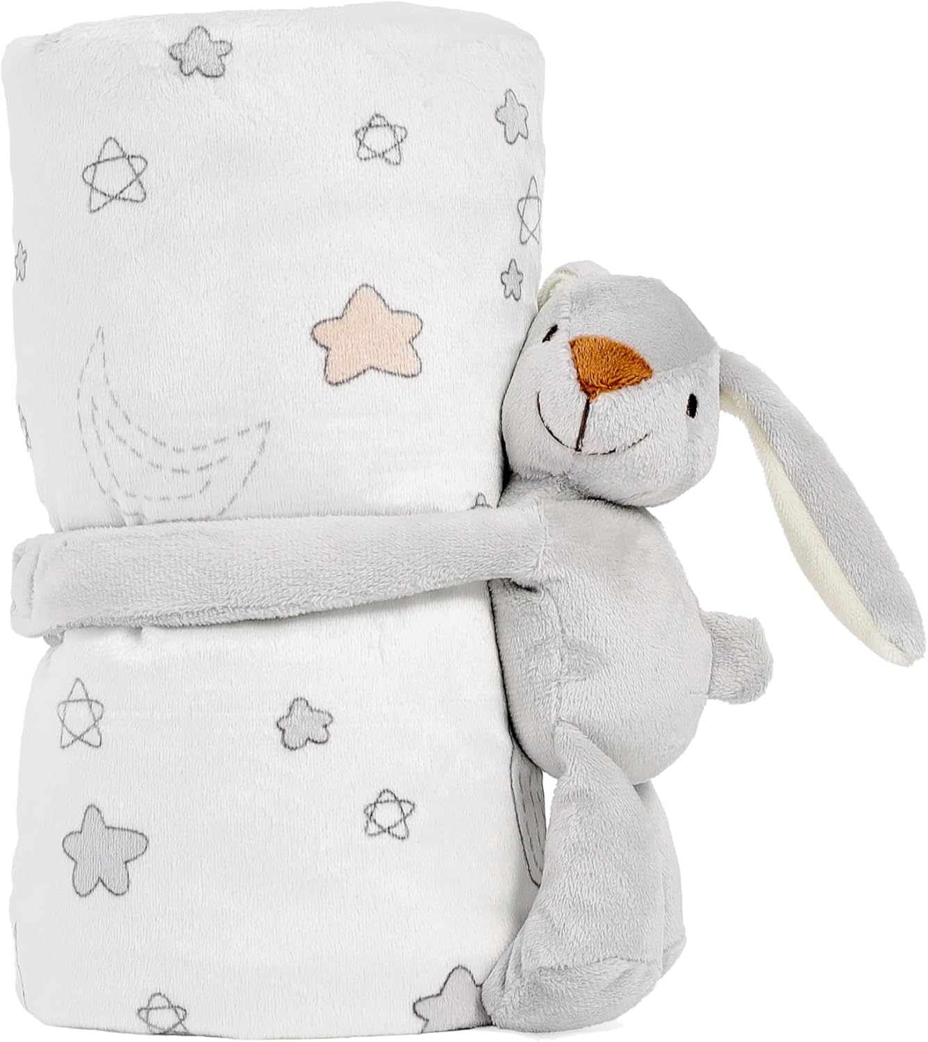 CREVENT Minky Baby Blanket for Girls Boys, Soft Plush Receiving Blanket for Newborns - 76x102cm (Animal)