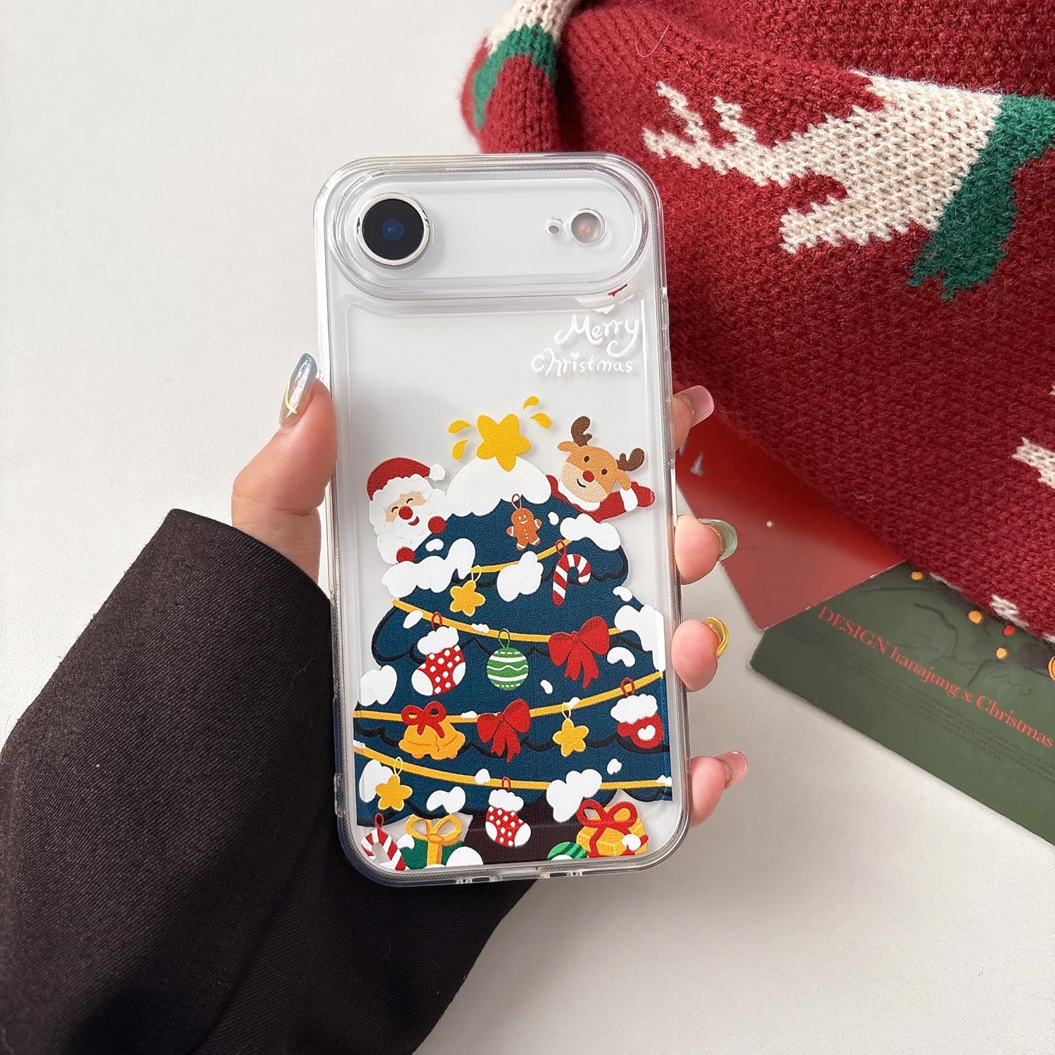 Christmas Phone Case for iPhone 11-17 Cute Merry Christmas Pattern Case Compatible with Magsafe Red Xmas Santa Tree Candy Pattern Cover for Women and Girls - Gingerbread