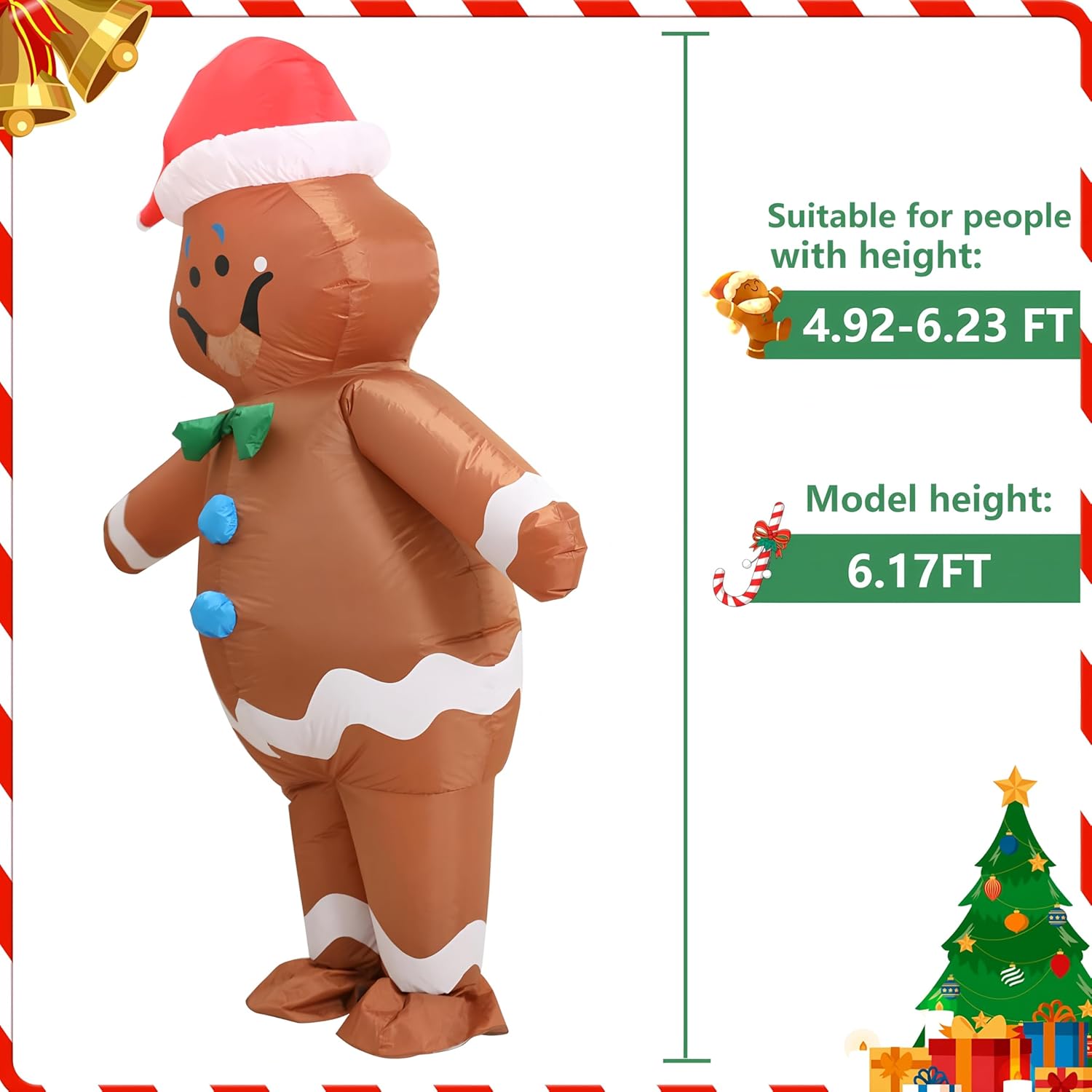 EukaLink Inflatable Christmas Costume Blow Up Funny Costume Suit Unisex Costumes Adult Cosplay Outfit