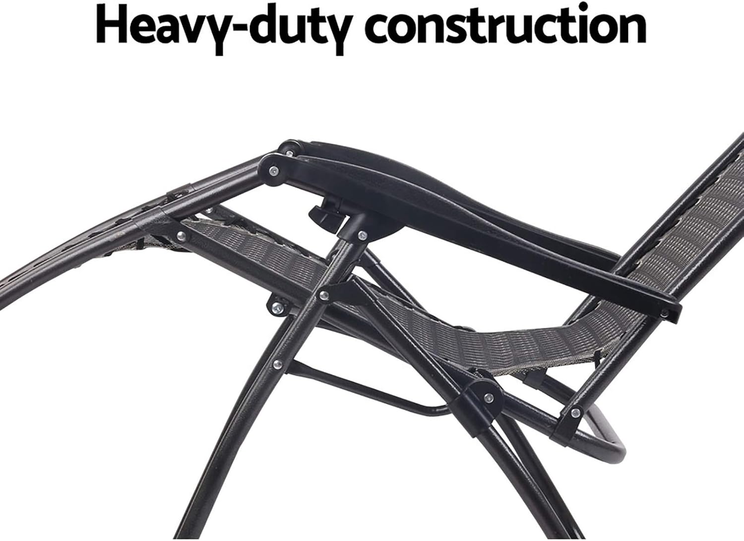 Gardeon Zero Gravity Portable Reclining Lounge Folding Outdoor Camping Beach Chair Black