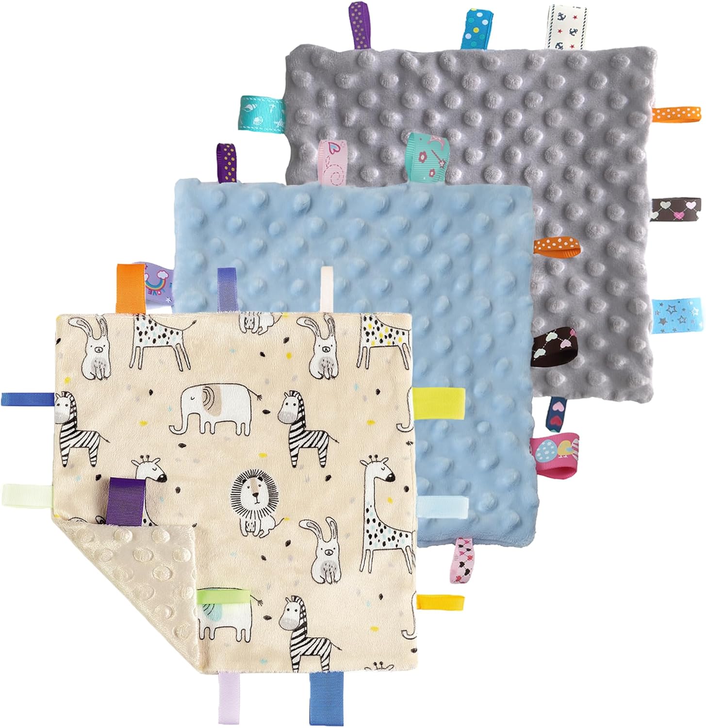 CREVENT Minky Baby Blanket for Girls Boys, Soft Plush Receiving Blanket for Newborns - 76x102cm (Animal)